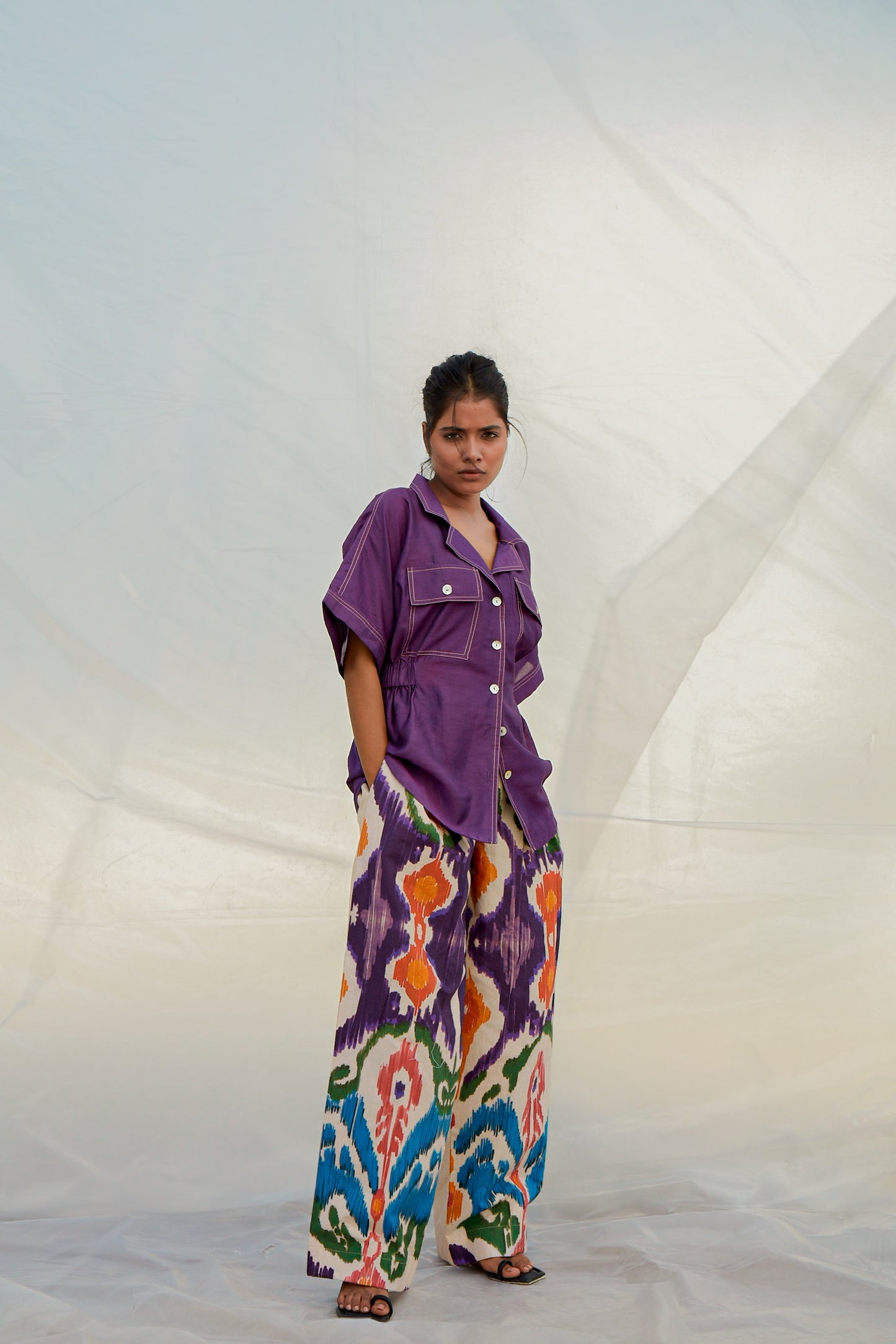 WAIST CINCH PURPLE SHIRT - B E N N C H