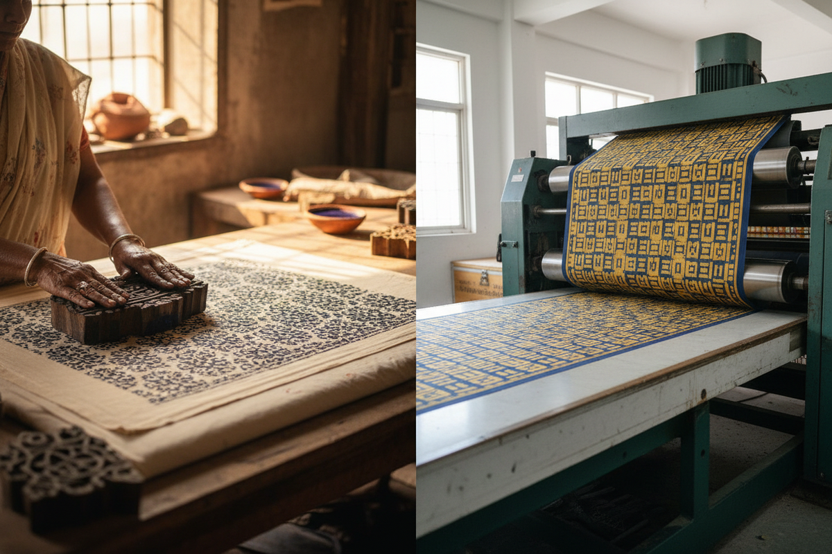 Handmade vs Machine Printing in Indian Textiles