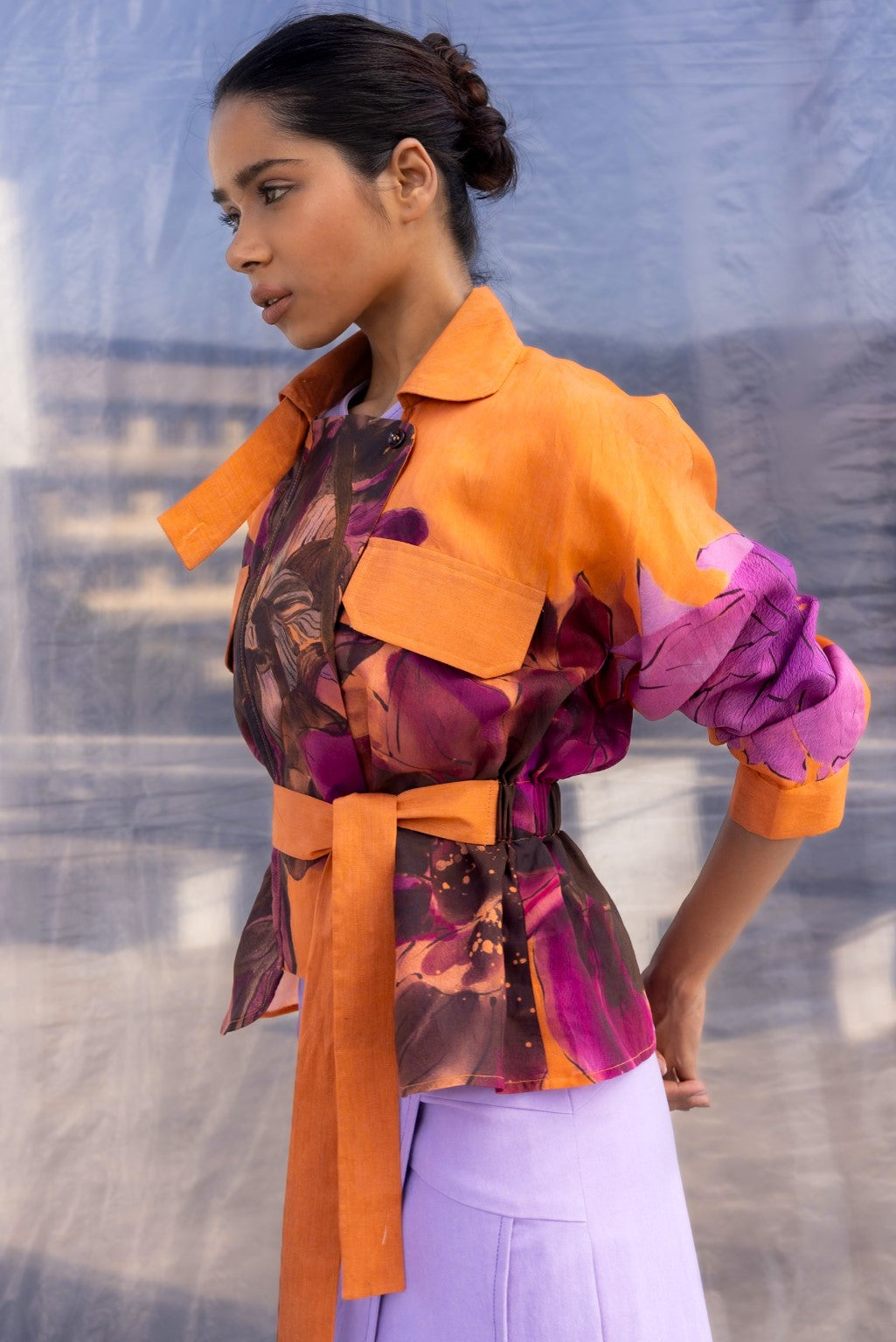 Dahlia Silk Biker Jacket-BENNCH