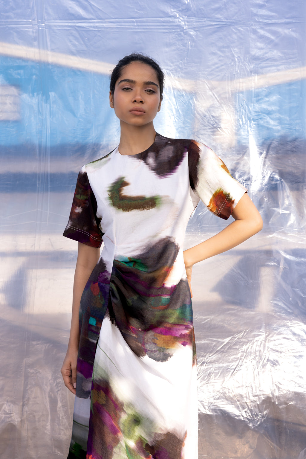 Rain Draped Dress-BENNCH