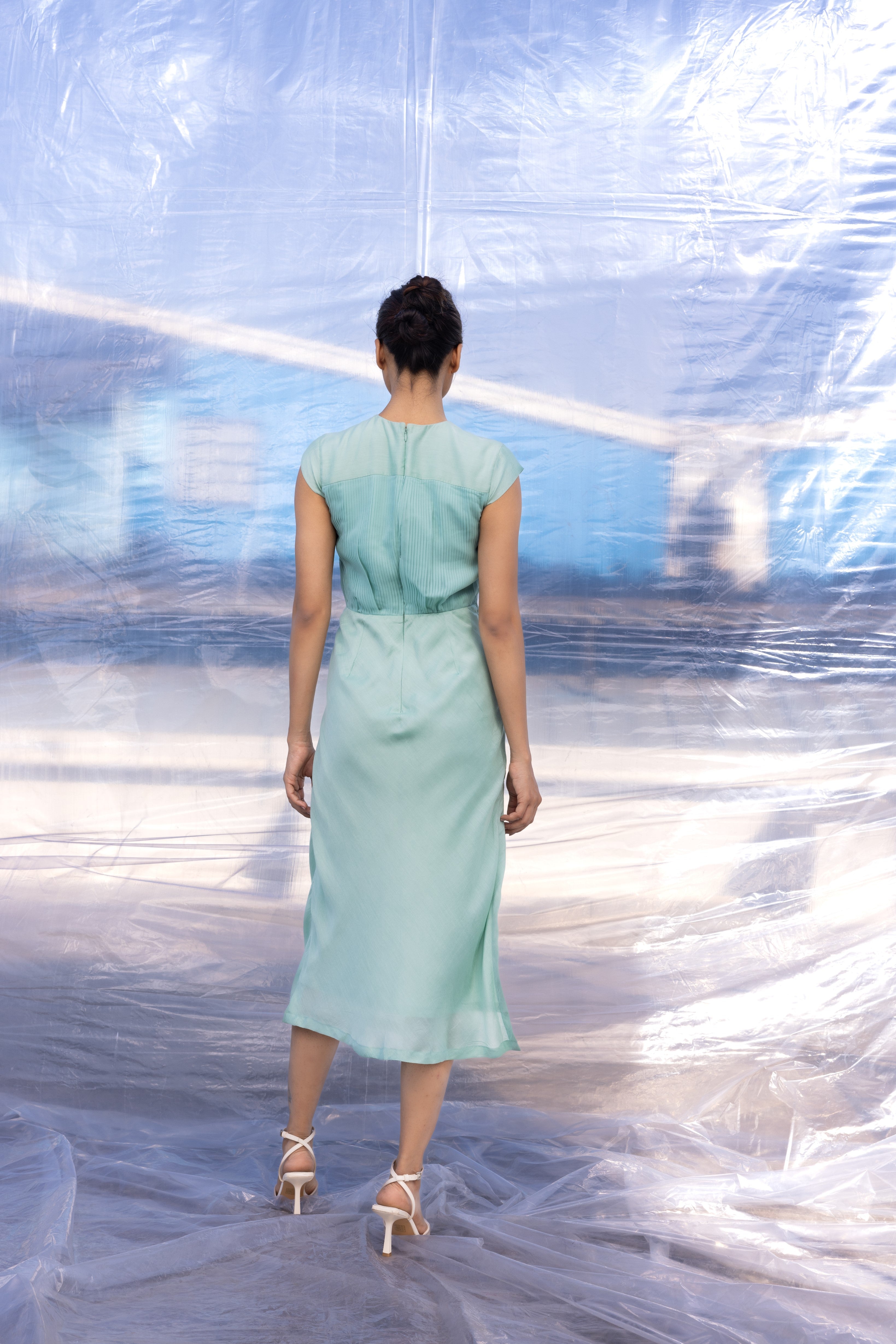 Accordion Mint Dress-BENNCH
