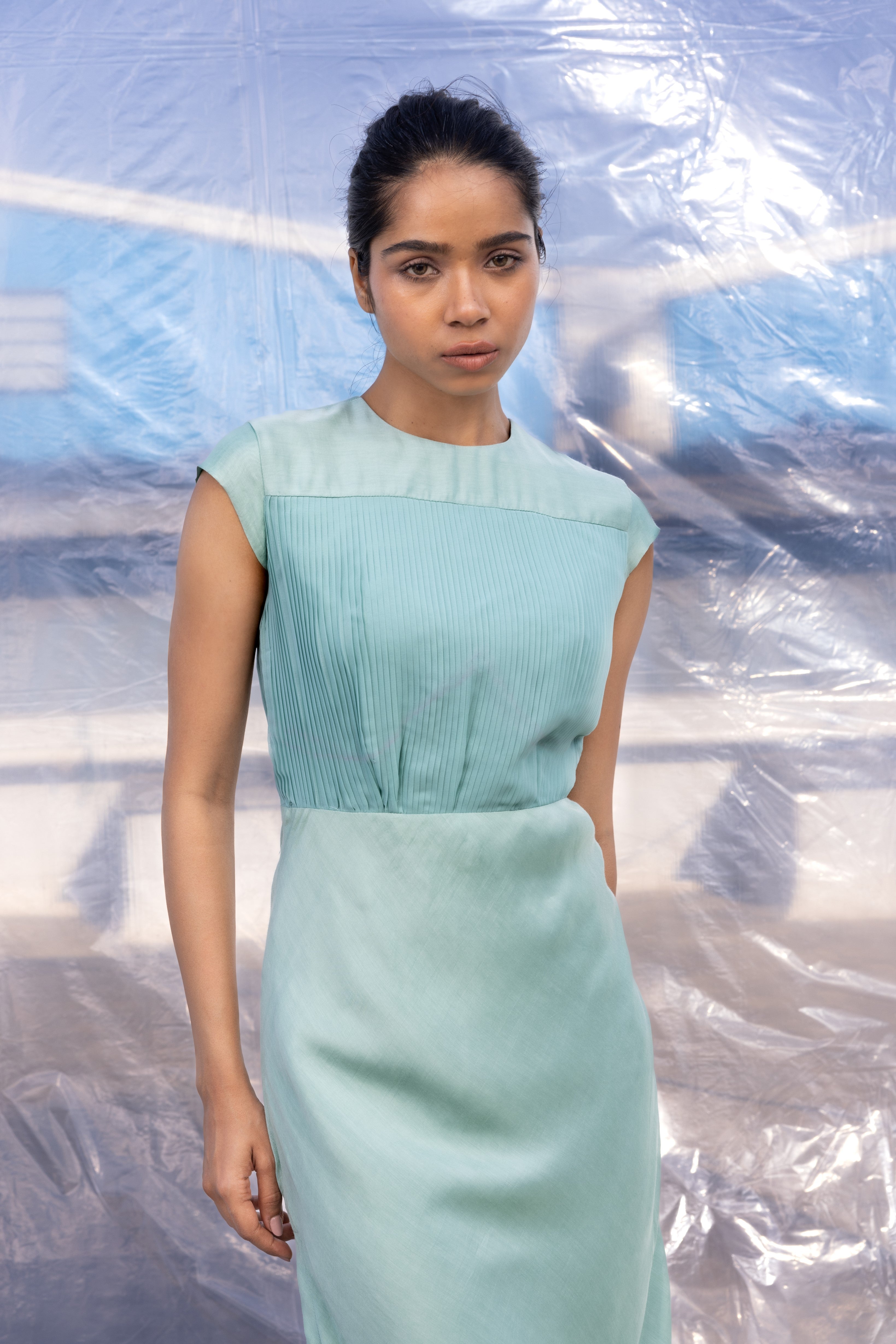 Accordion Mint Dress-BENNCH