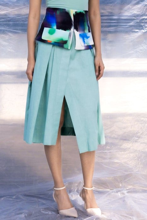 Rain Belted Pleated Skirt-BENNCH
