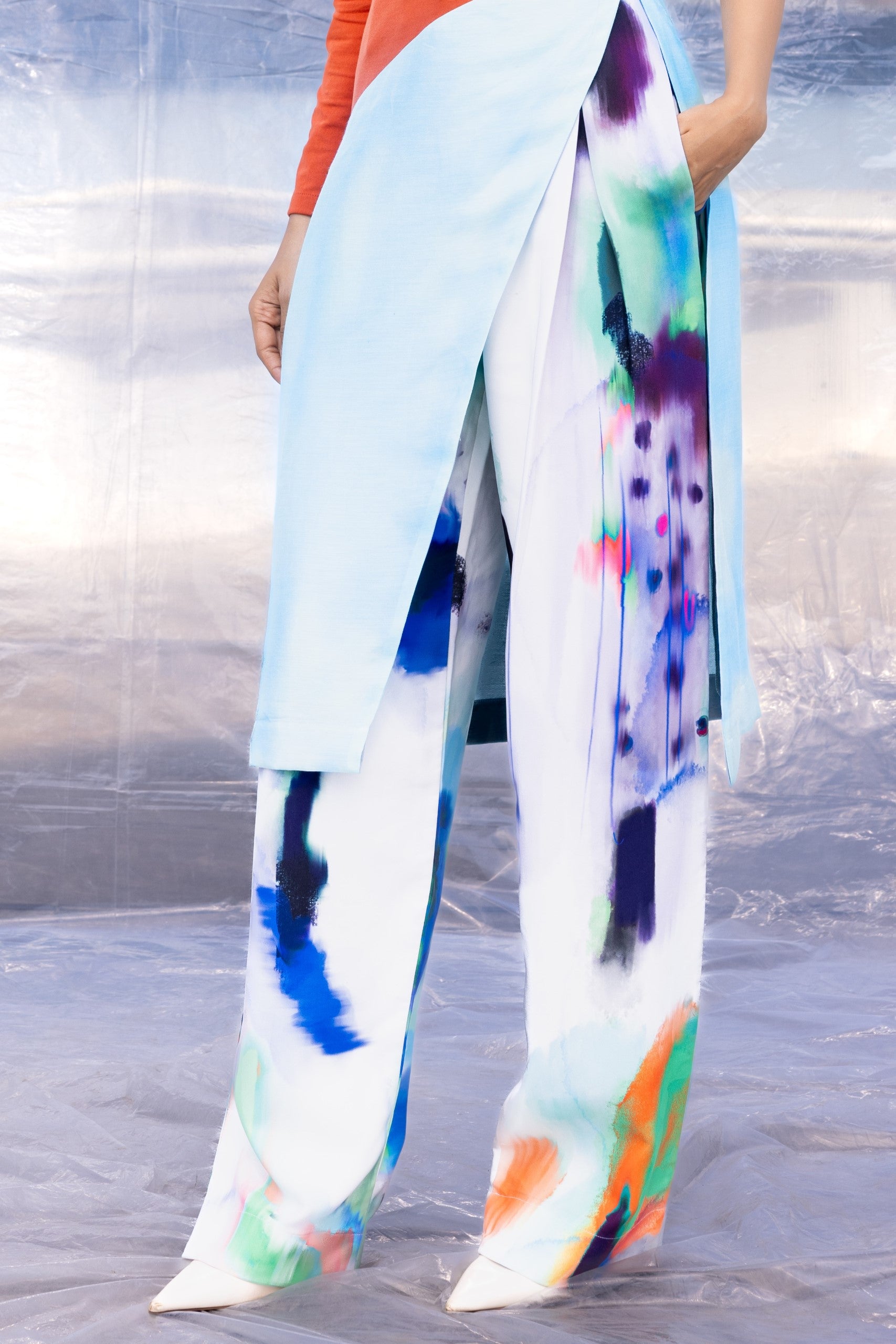 Rain Pleated Wide Pants-BENNCH