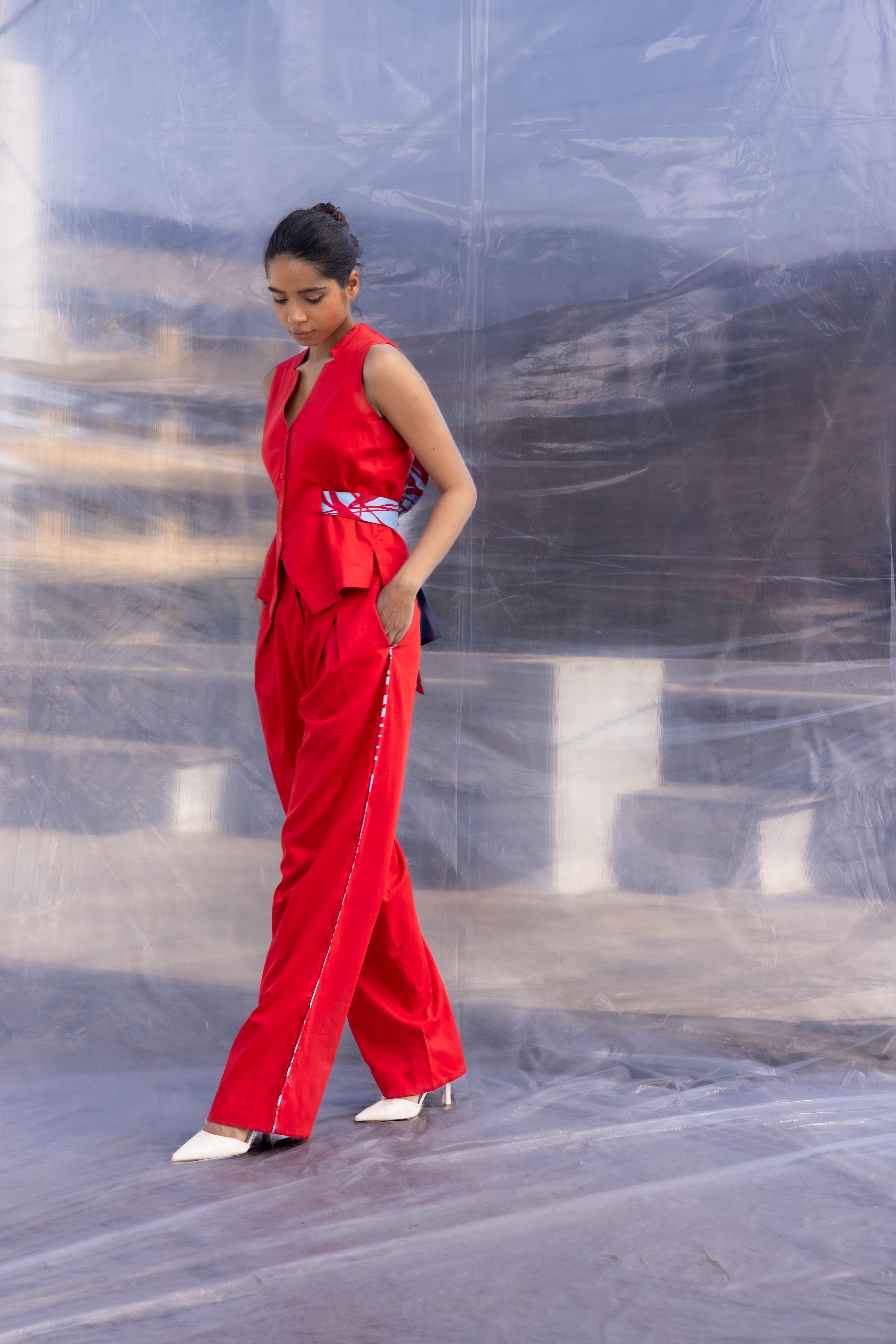 Piped Red Pants-BENNCH