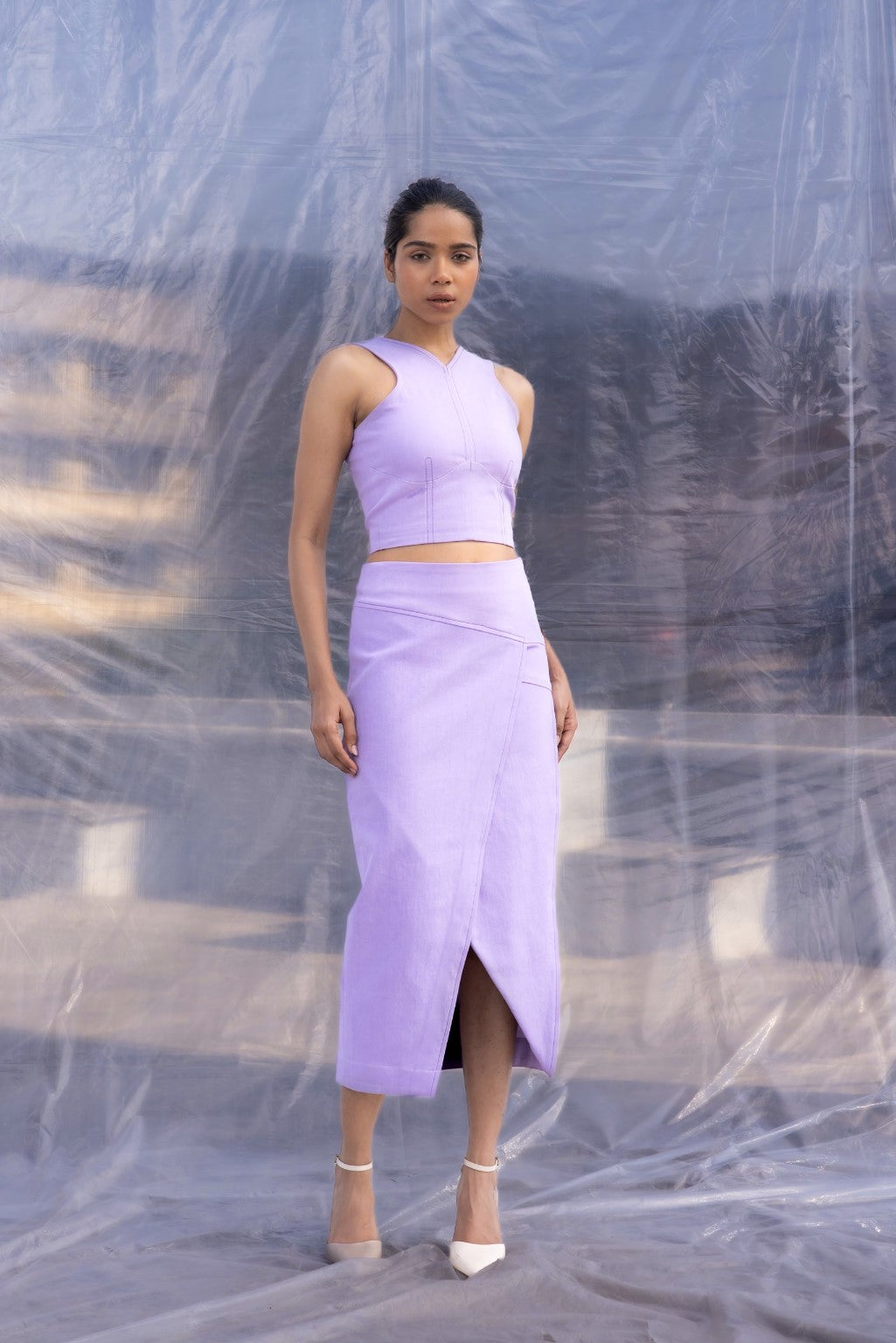 Lilac Denim Skirt-BENNCH