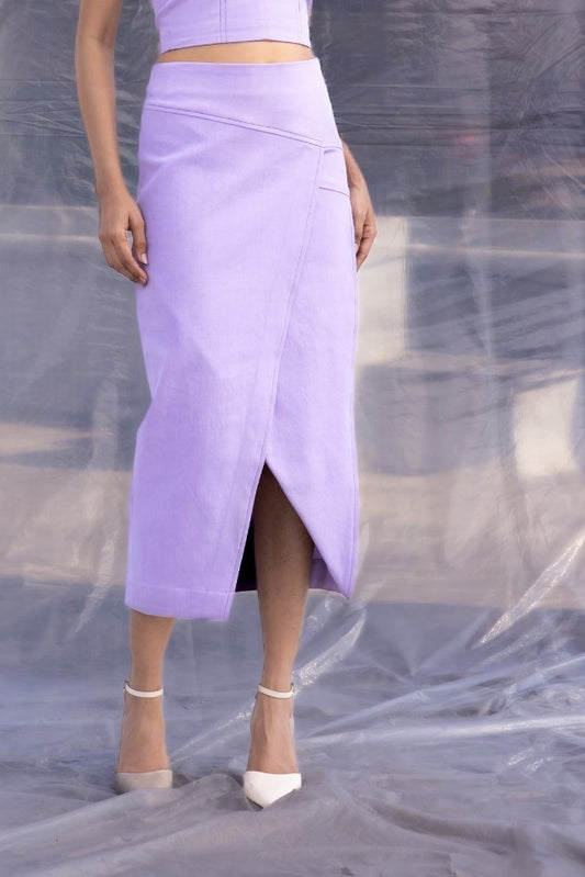 Lilac Denim Skirt