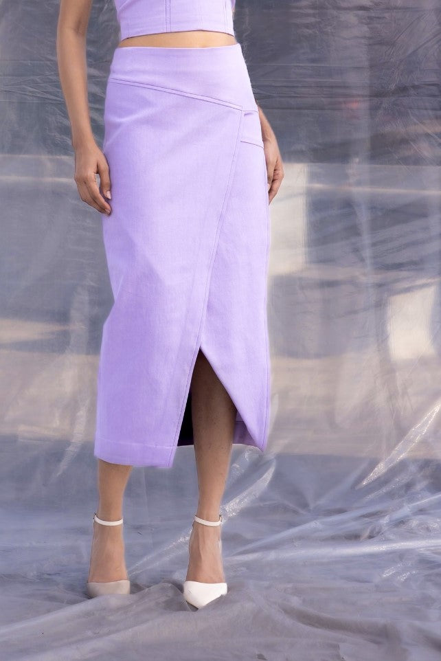 Lilac Denim Skirt-BENNCH