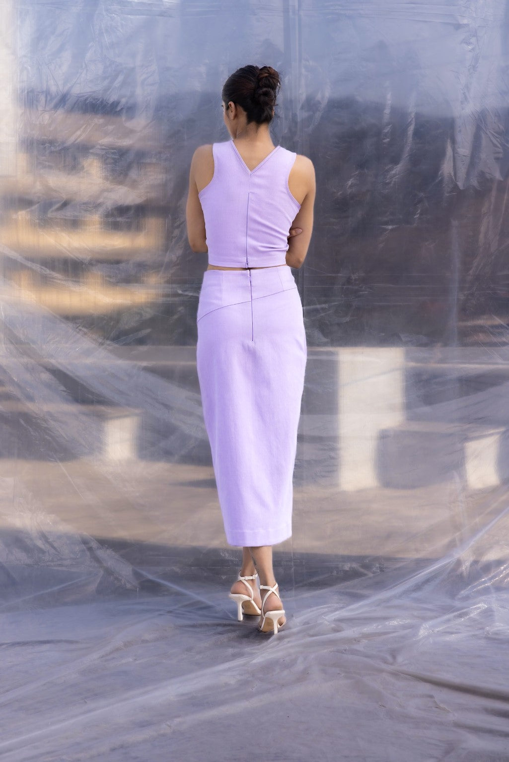 Lilac Denim Skirt-BENNCH