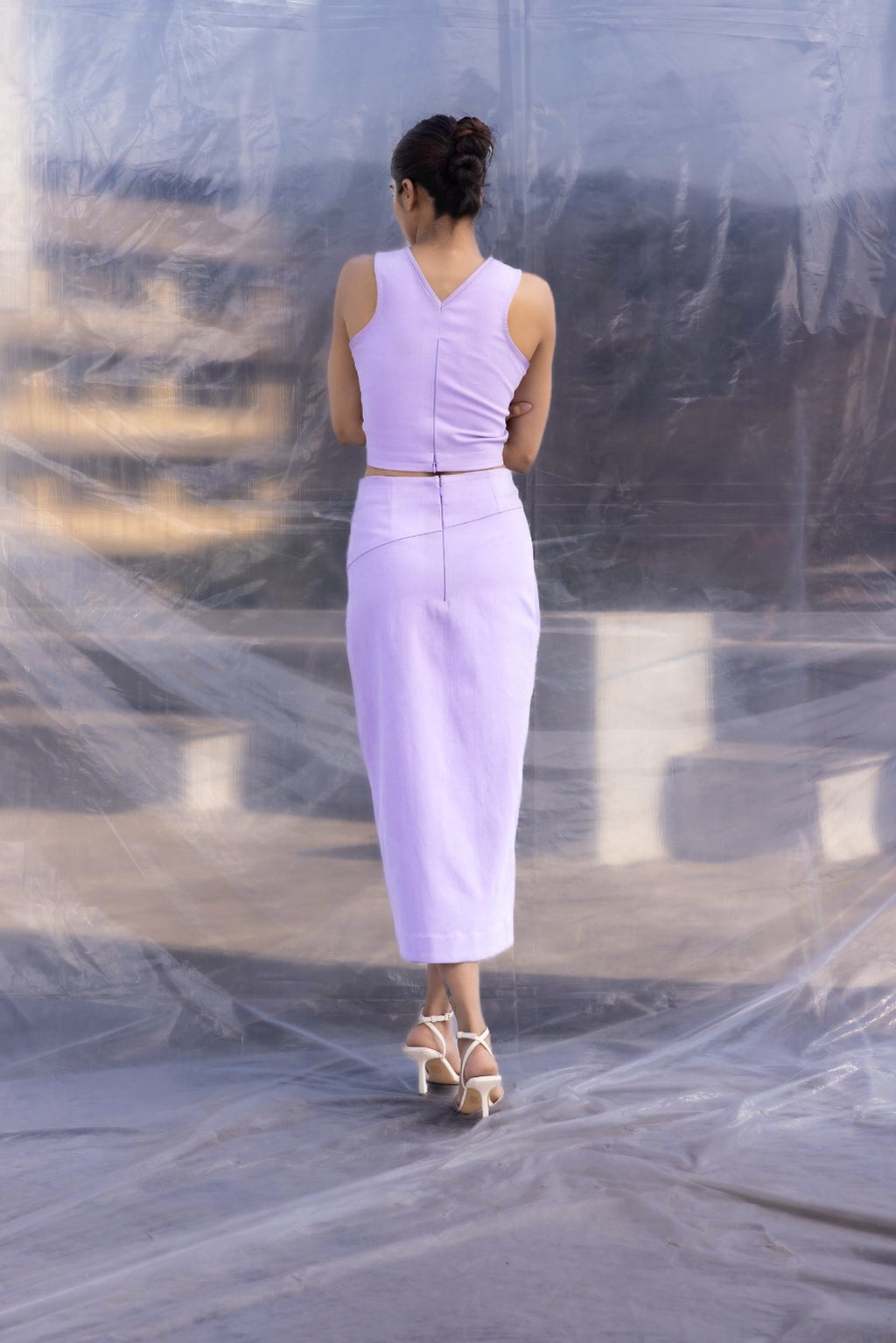 Lilac Denim Armor Top-BENNCH