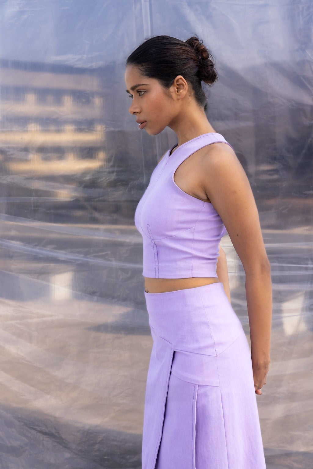 Lilac Denim Armor Top-BENNCH