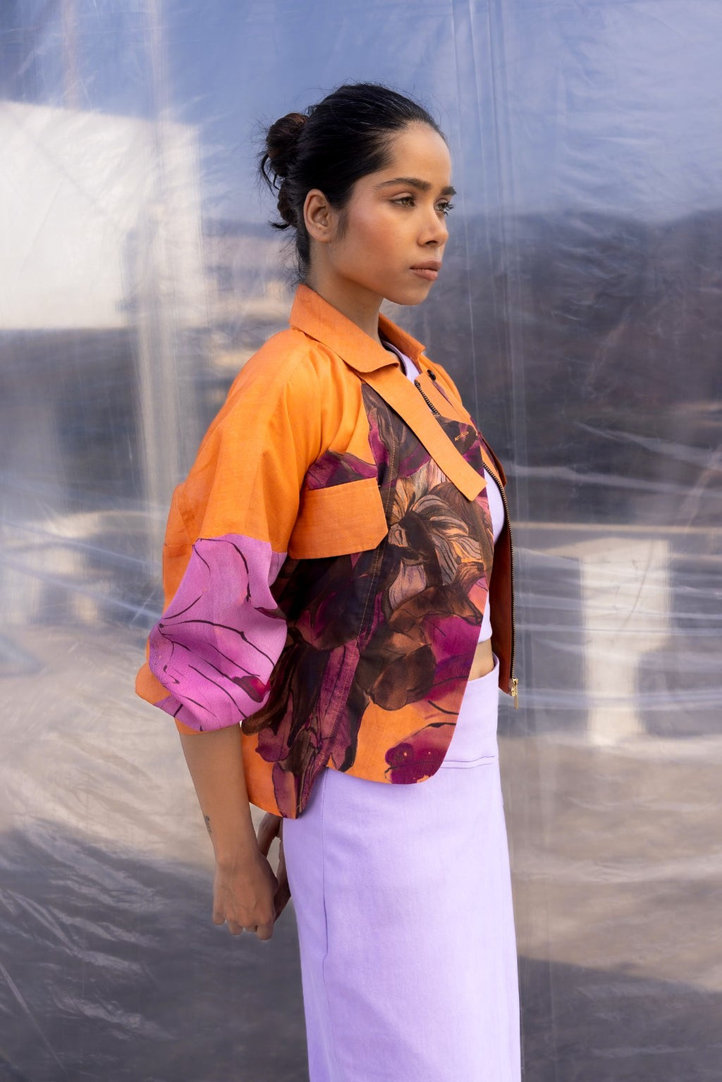 Dahlia Silk Biker Jacket-BENNCH