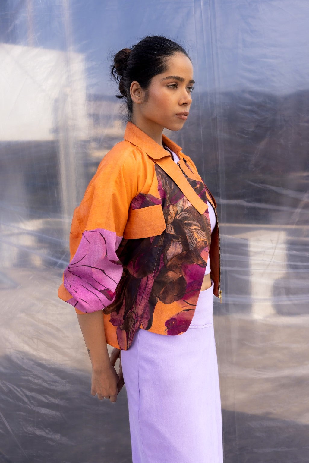 Dahlia Silk Biker Jacket-BENNCH