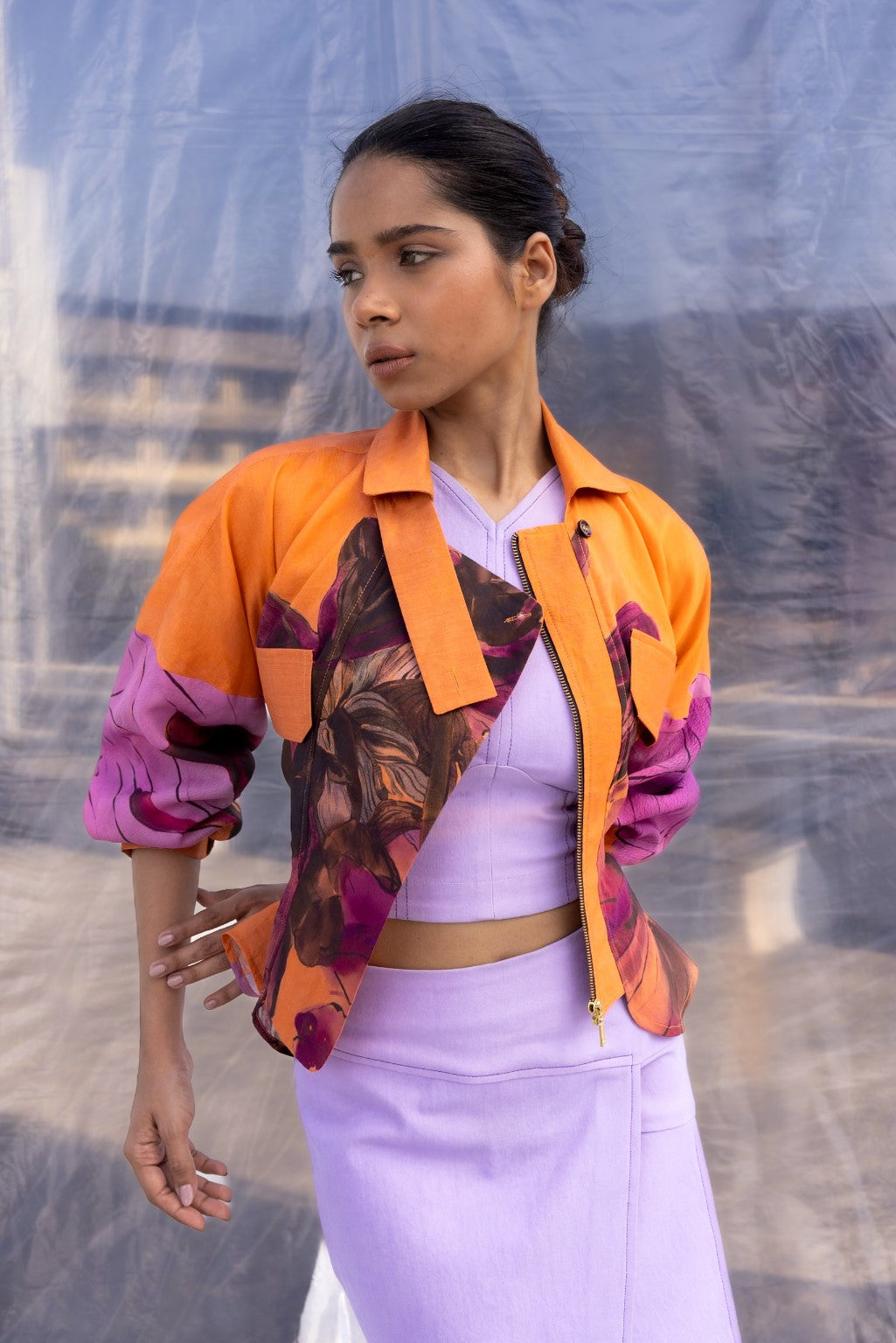 Dahlia Silk Biker Jacket-BENNCH