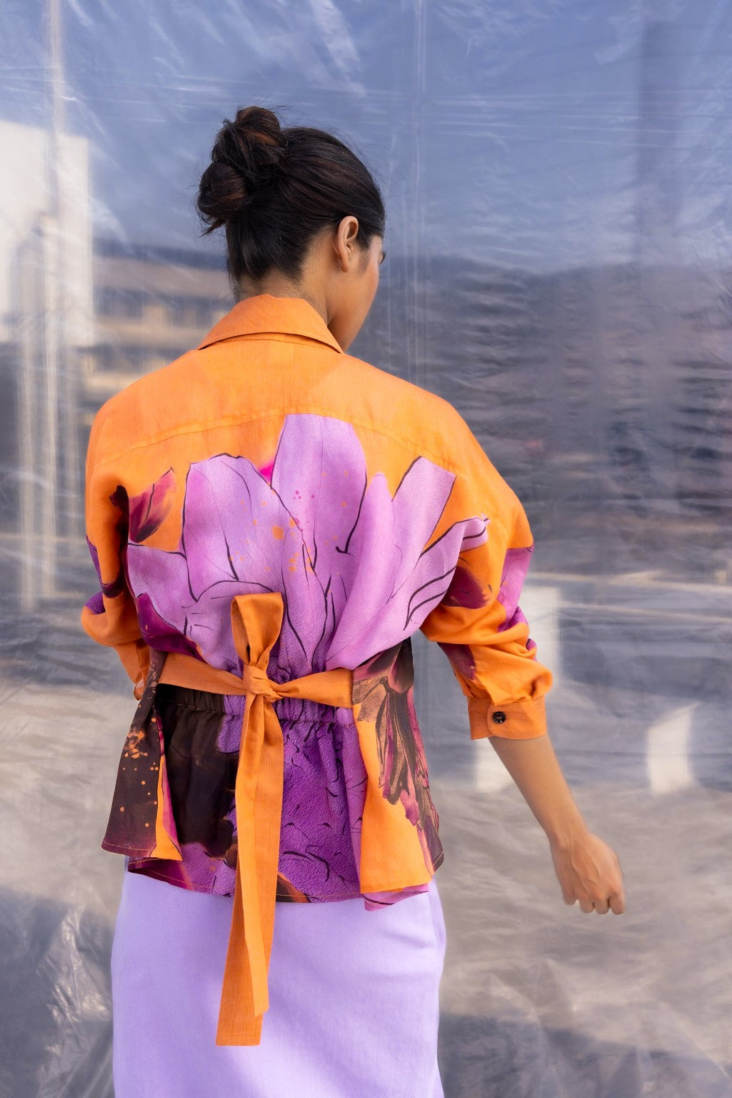 Dahlia Silk Biker Jacket-BENNCH