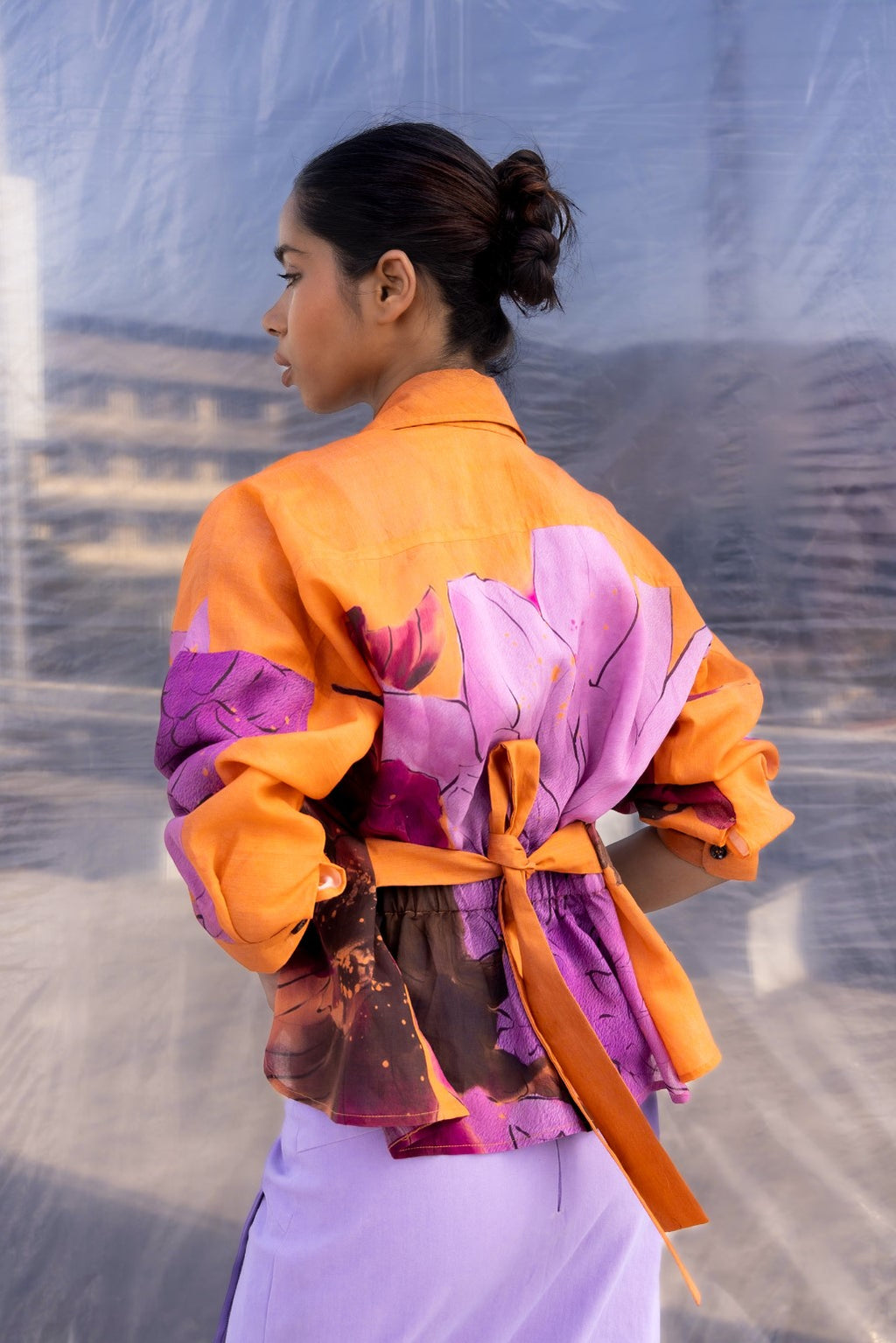 Dahlia Silk Biker Jacket-BENNCH