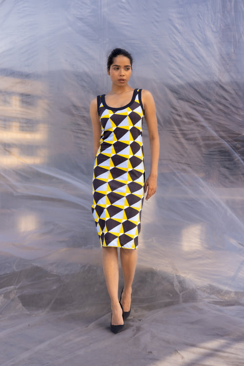 Art Deco Jersey Dress-BENNCH