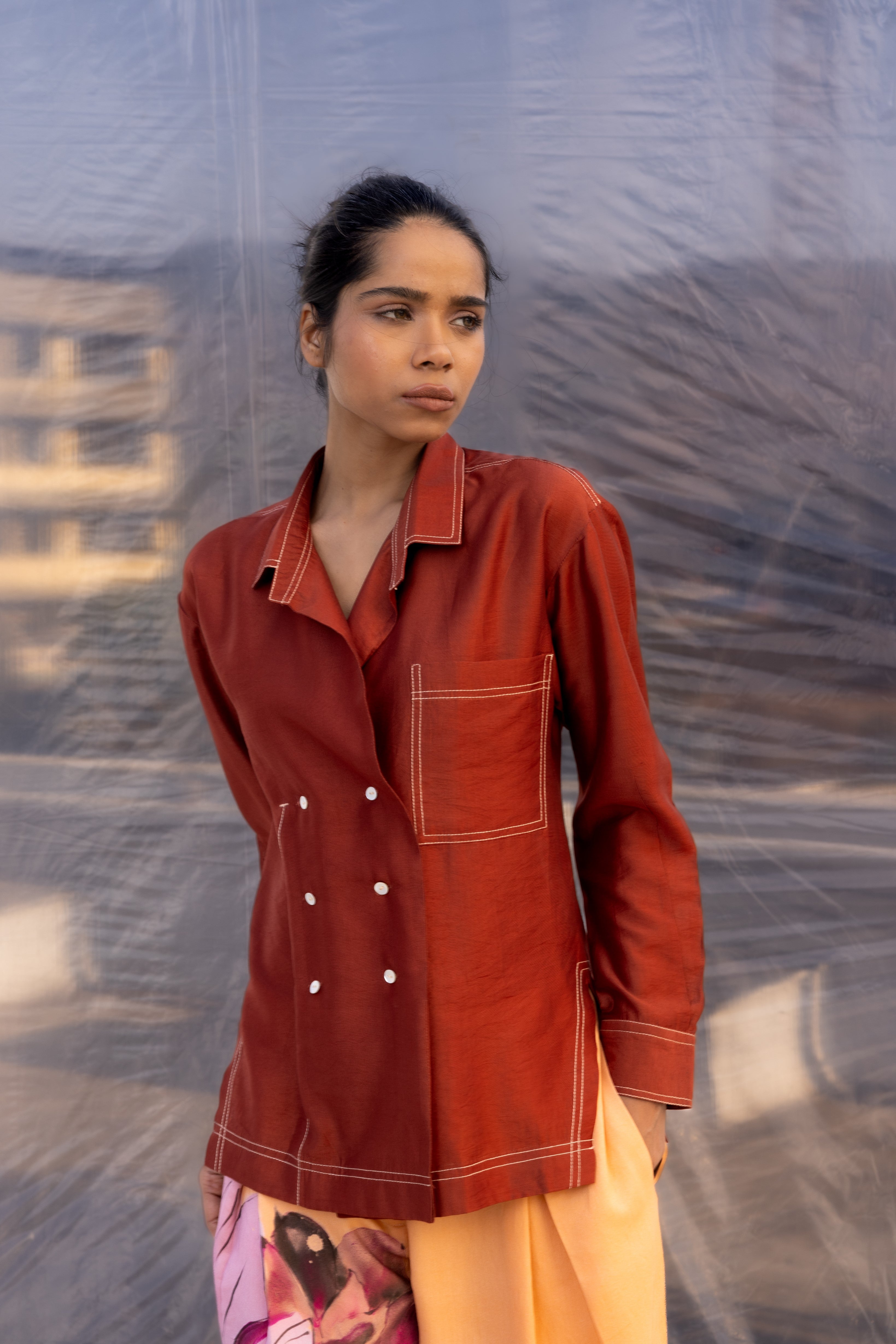 Caramel Silk Shirt-BENNCH