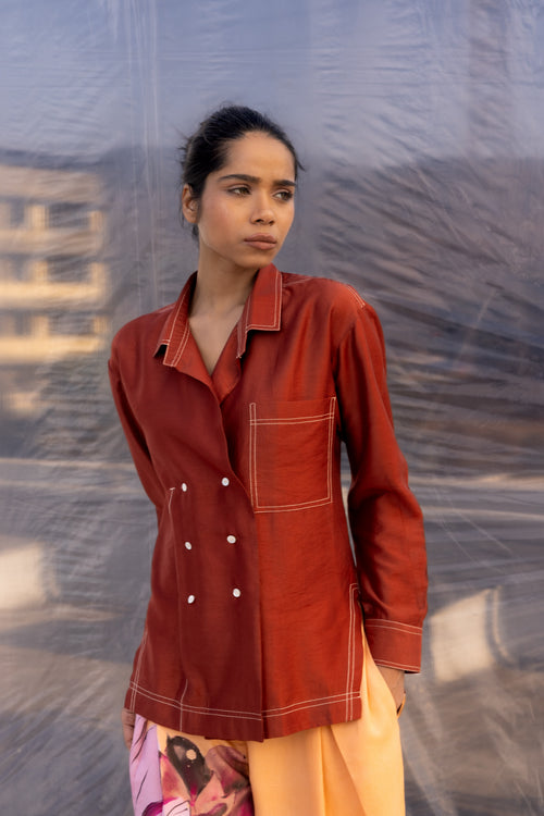 Caramel Silk Shirt-BENNCH
