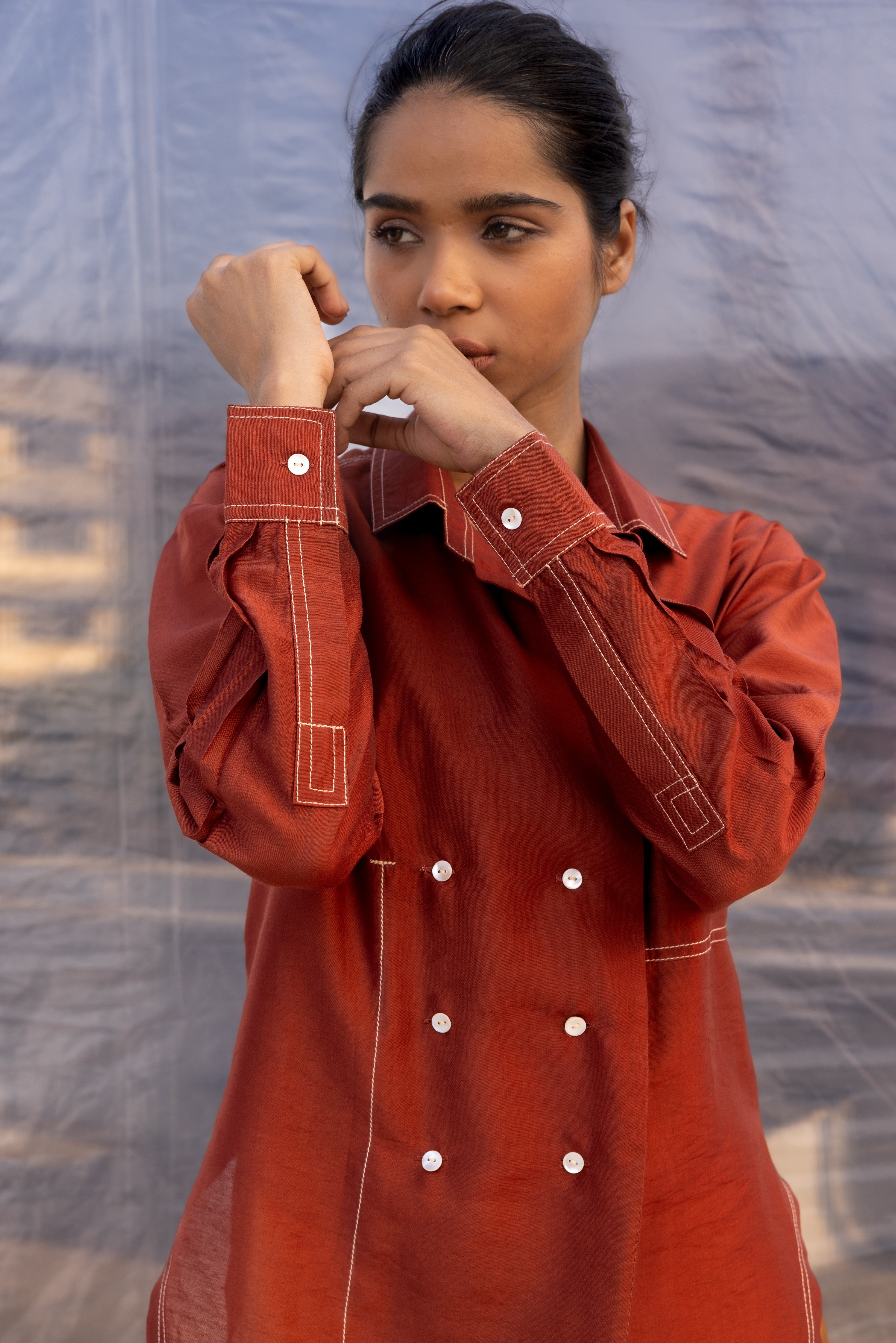 Caramel Silk Shirt-BENNCH