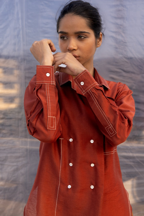 Caramel Silk Shirt-BENNCH