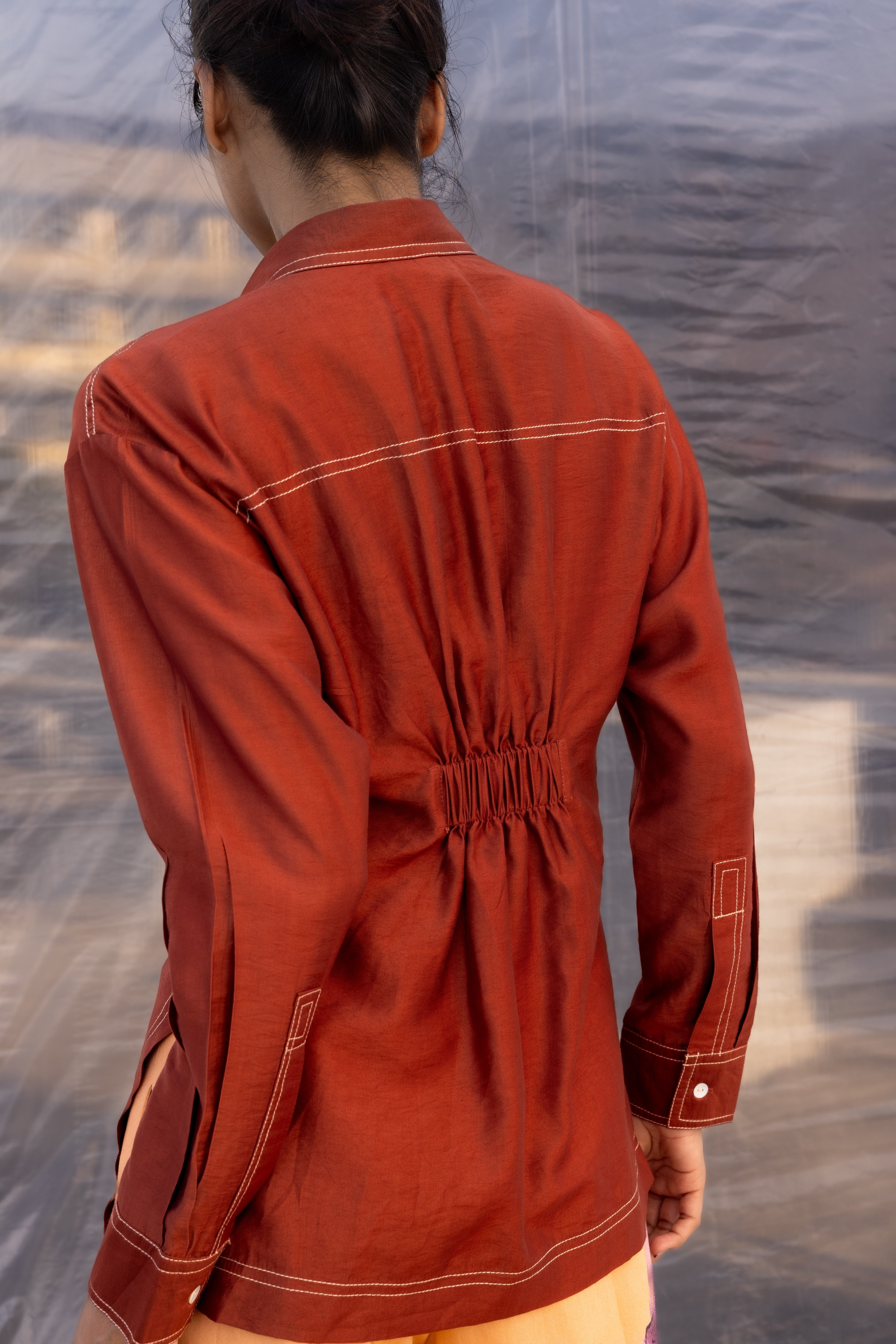 Caramel Silk Shirt-BENNCH