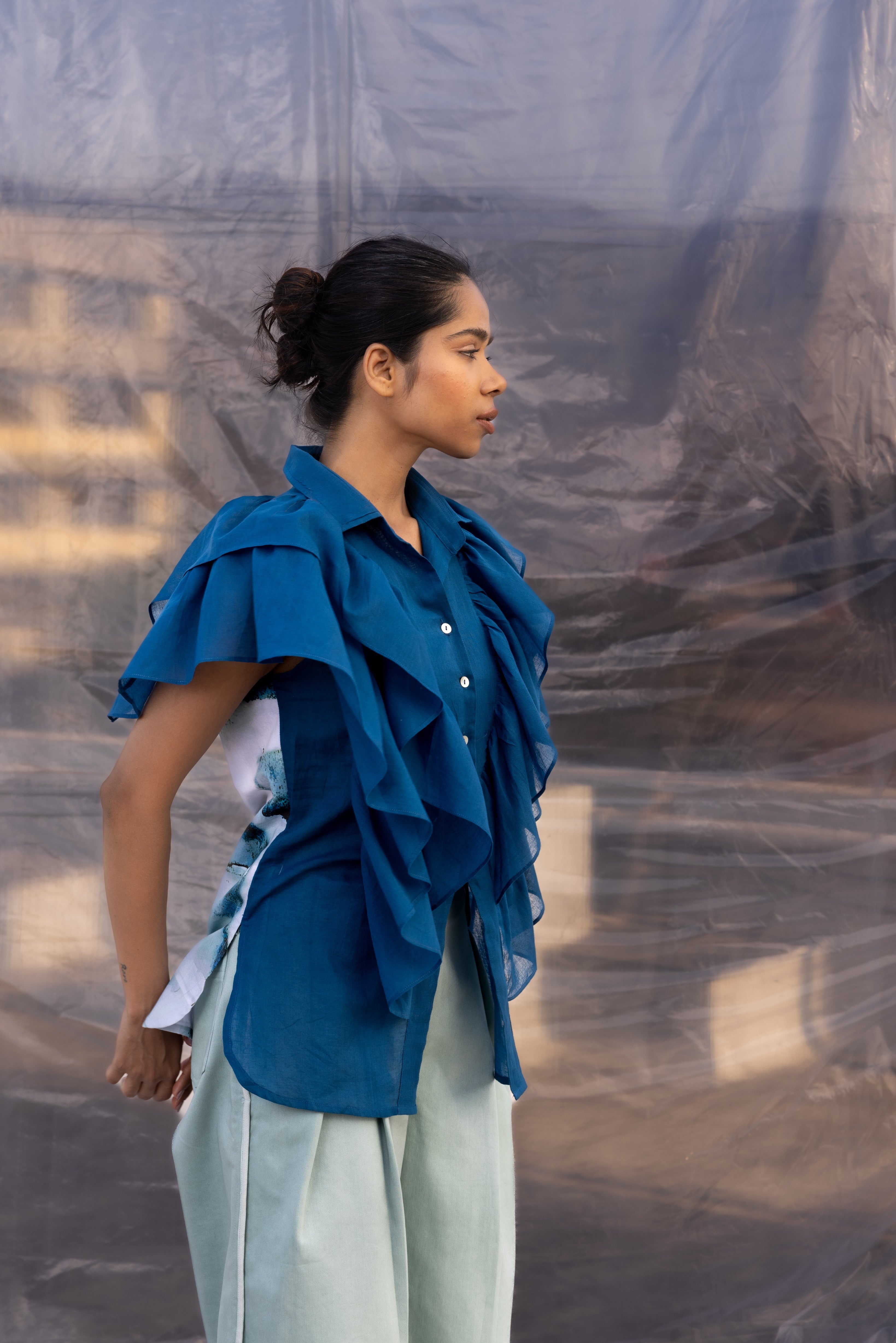 Frilled Denim Set-BENNCH