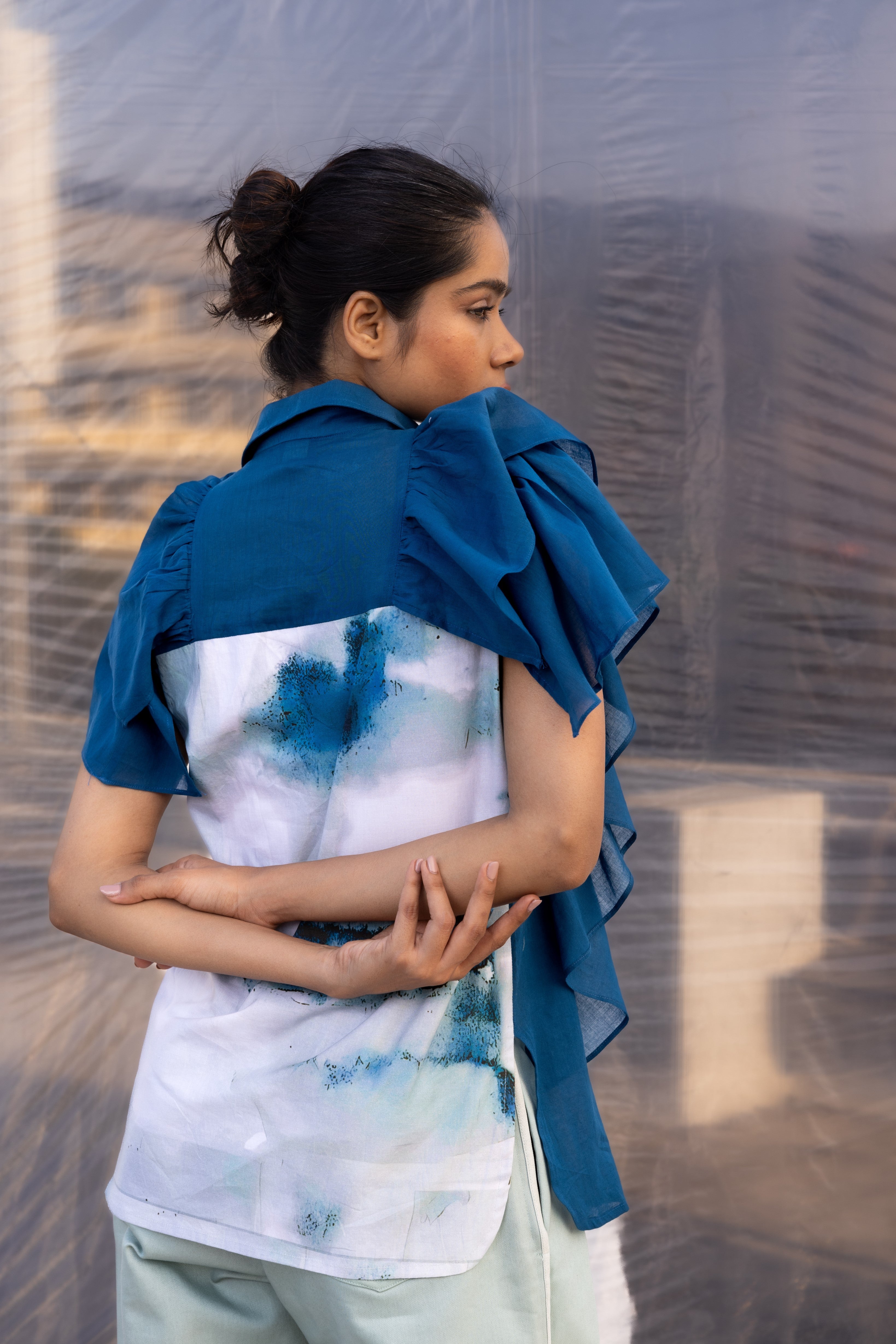 Frilled Denim Set-BENNCH
