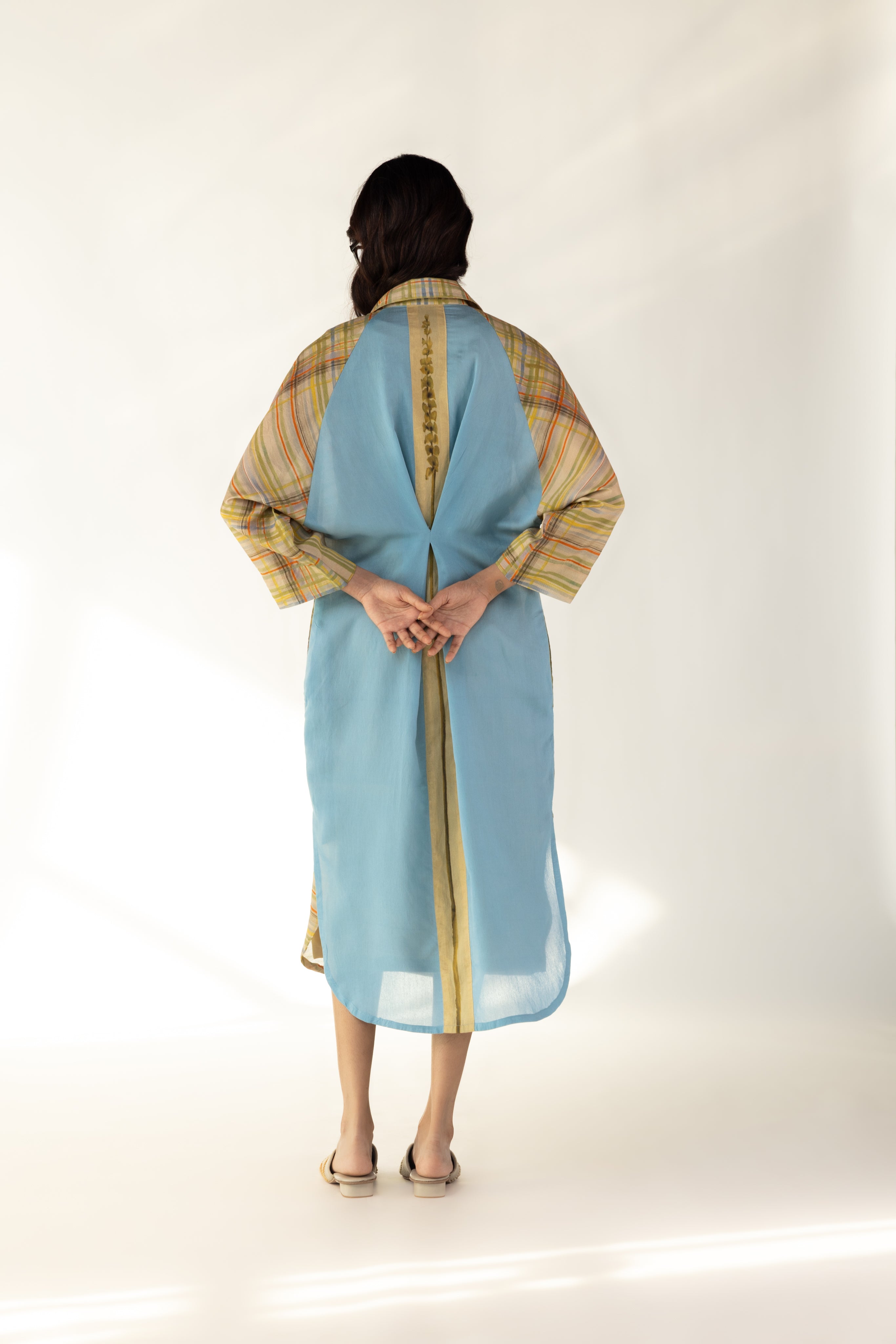 Check Orchid Shirt Dress-BENNCH