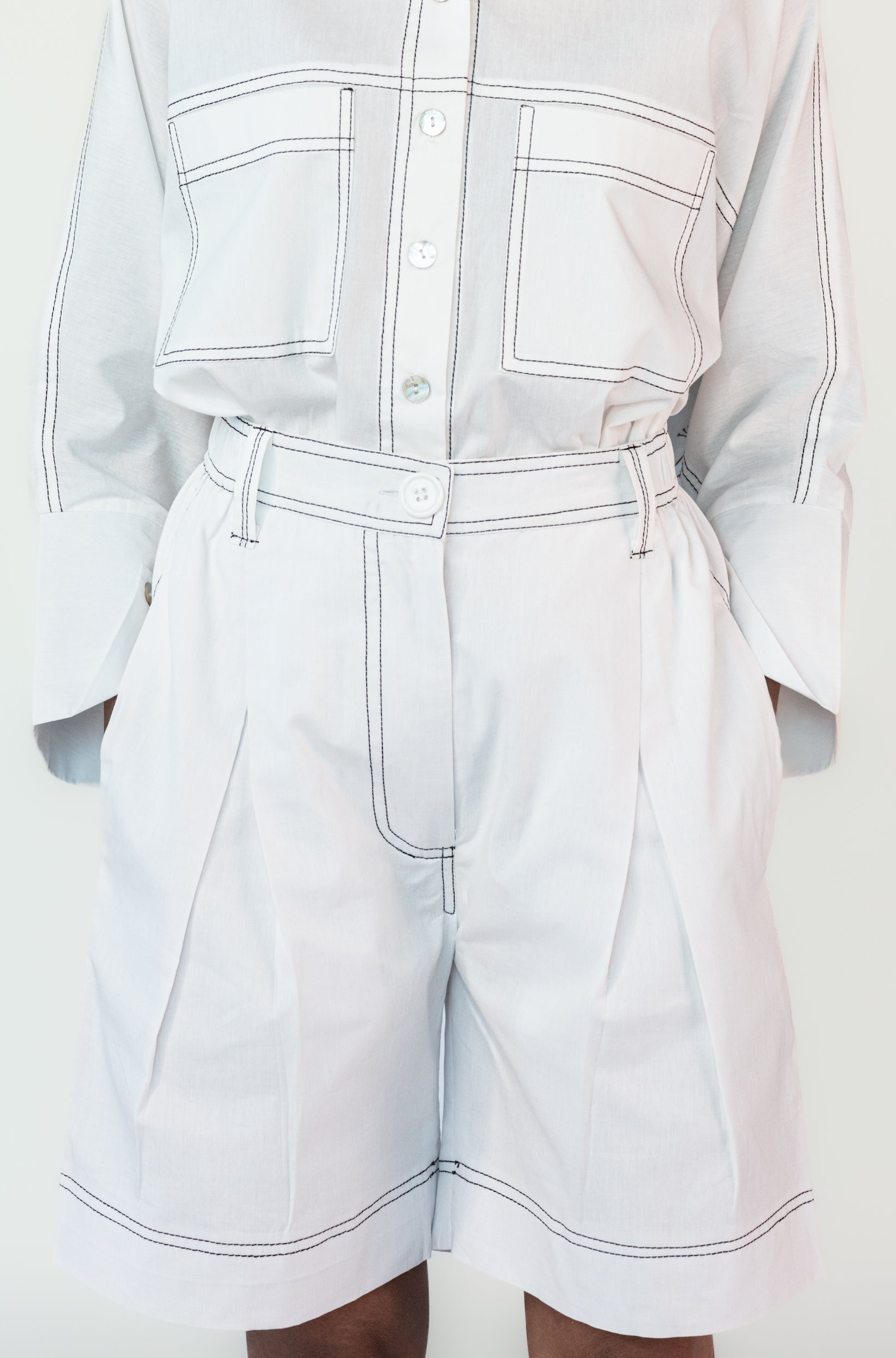 Vintage White Bermuda Shorts-BENNCH