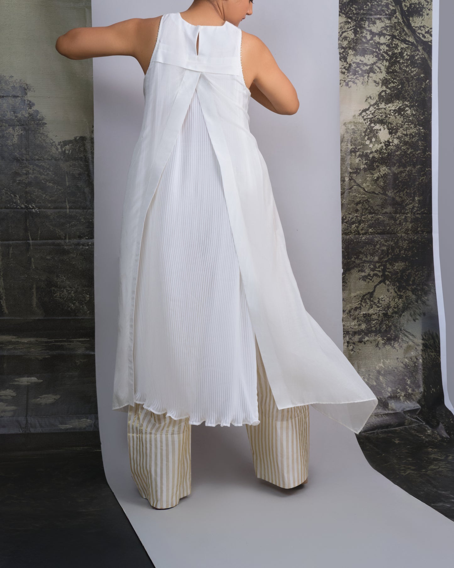 Chanderi Gold Leaf Hi-lo Top