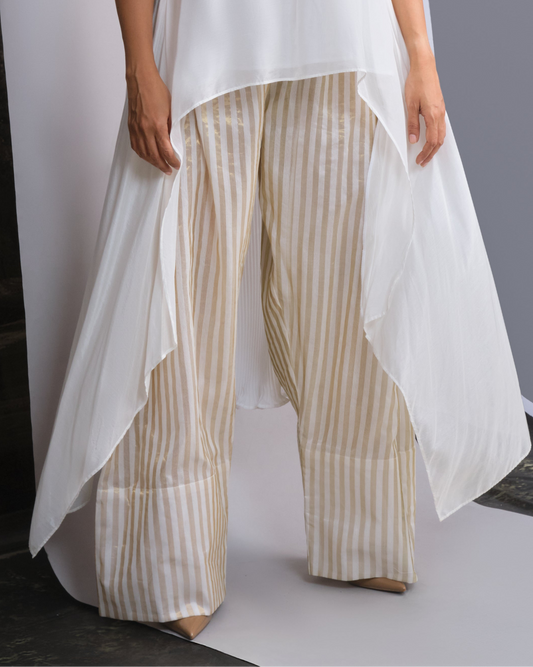 Chanderi Gold Stripe Farshi Trousers