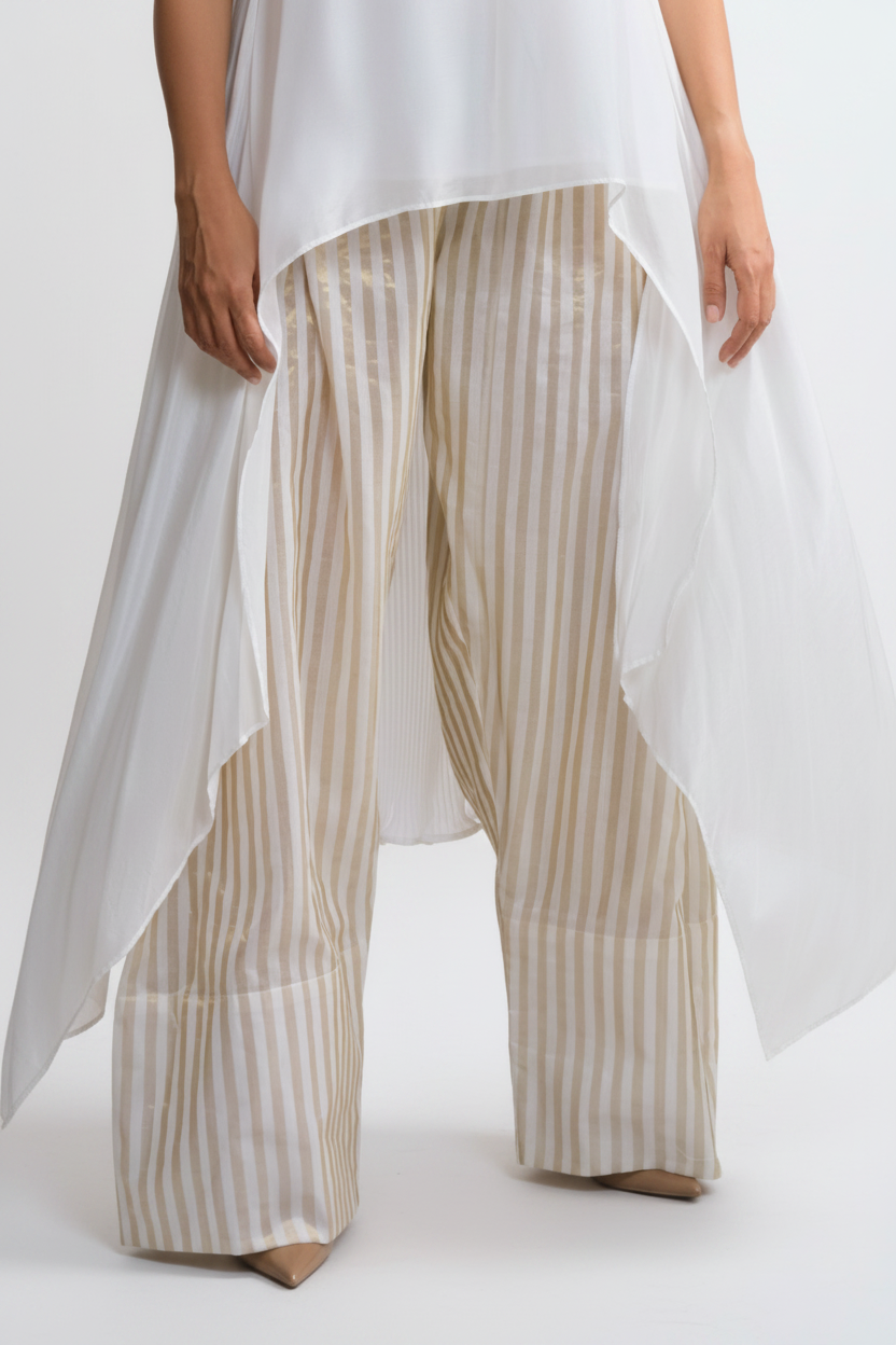 Chanderi Gold Stripe Farshi Trousers