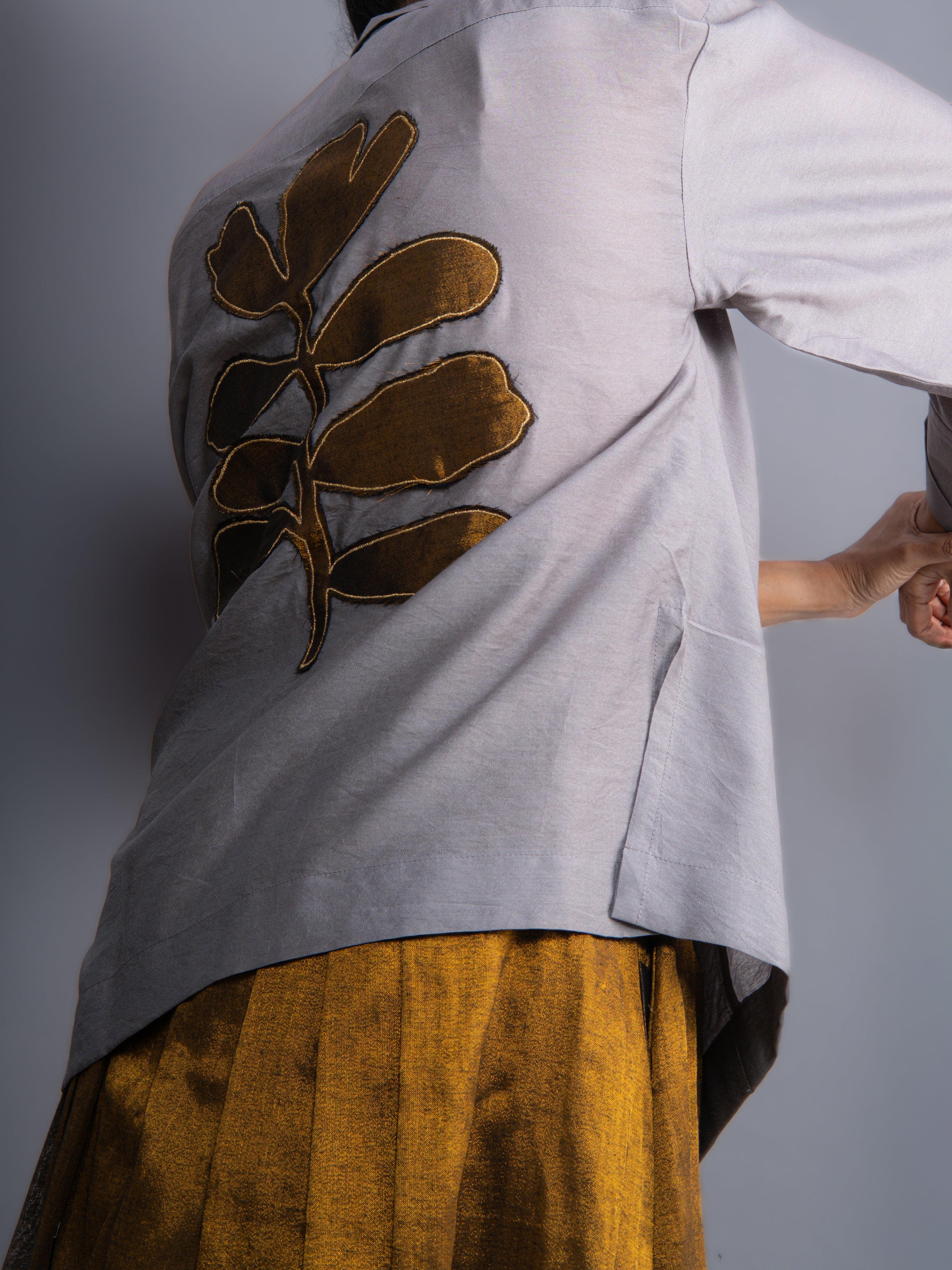 Silver & Gold Chanderi Co-ord Set-BENNCH