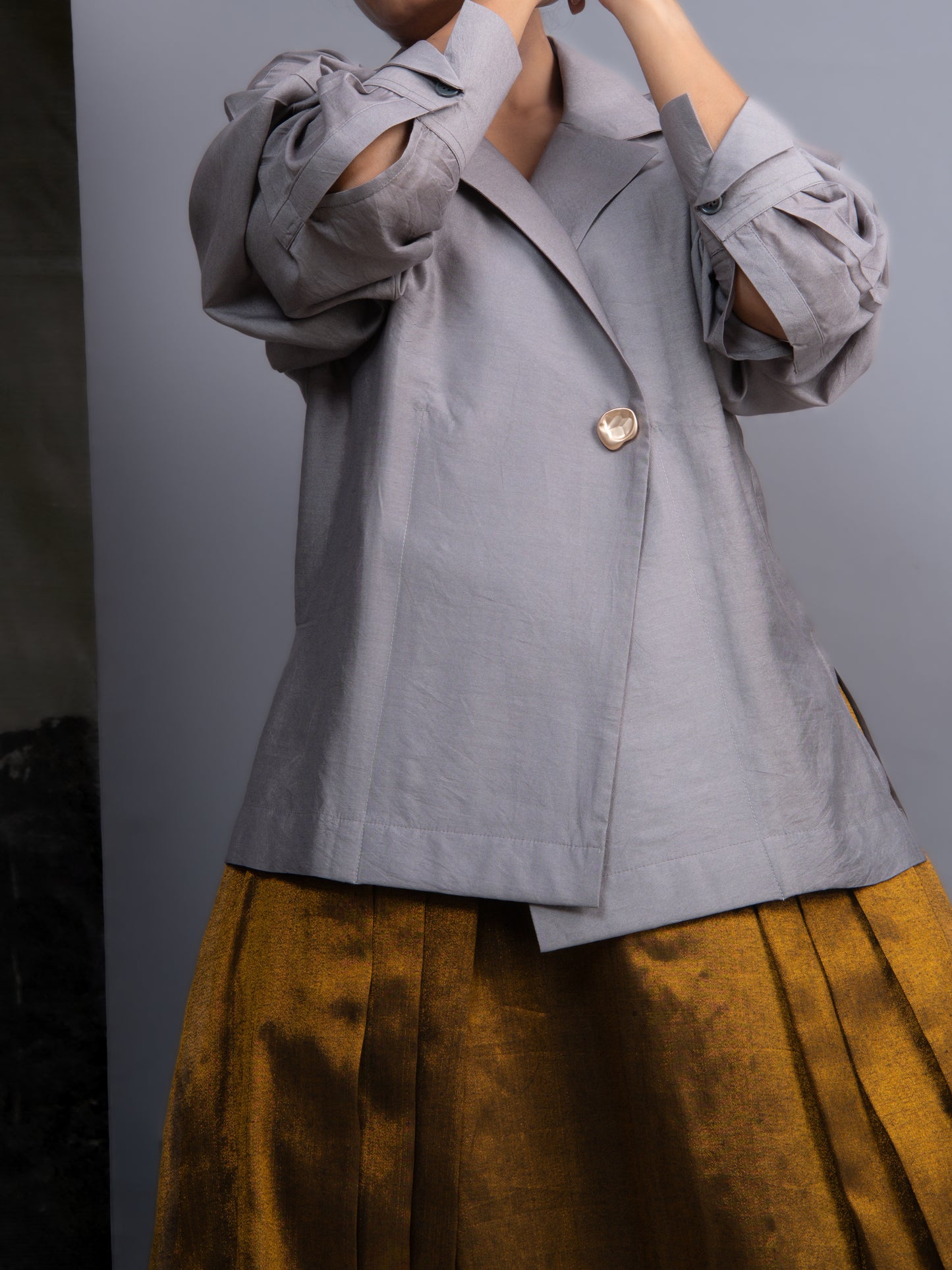 Silver & Gold Chanderi Co-ord Set