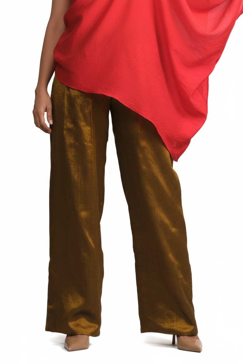 Handwoven Chanderi Gold Pants