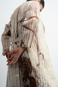 White & Gold Chanderi Botanical Trench