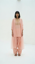 Peach Chanderi Kurti & Farshi Salwar Set