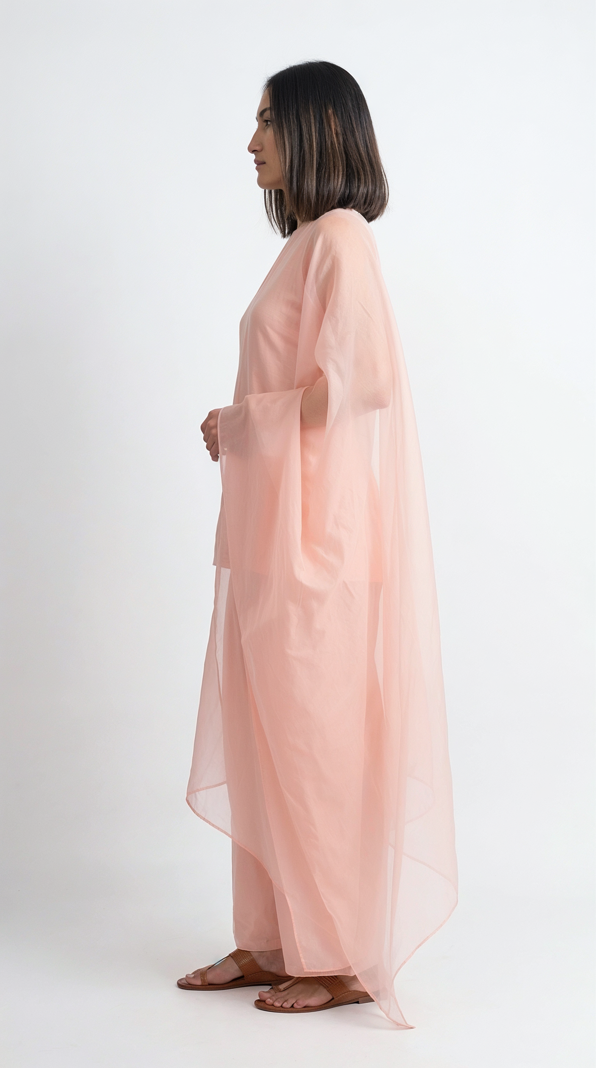 Pink Sleeveless in-cut Kurta
