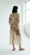 White & Gold Chanderi Botanical Trench