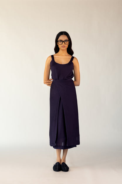 Violet Silk Wrap Dress