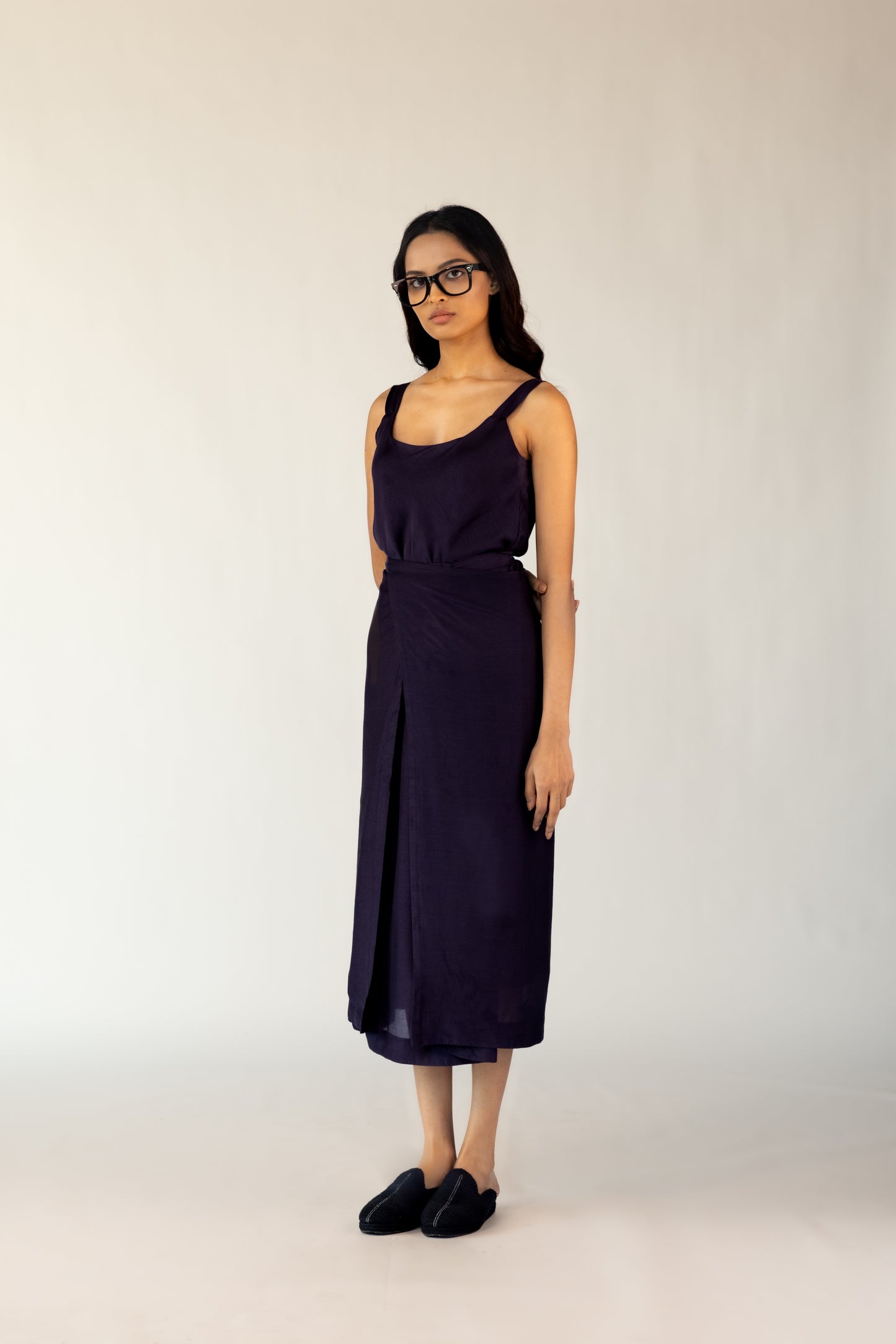 Violet Silk Wrap Dress