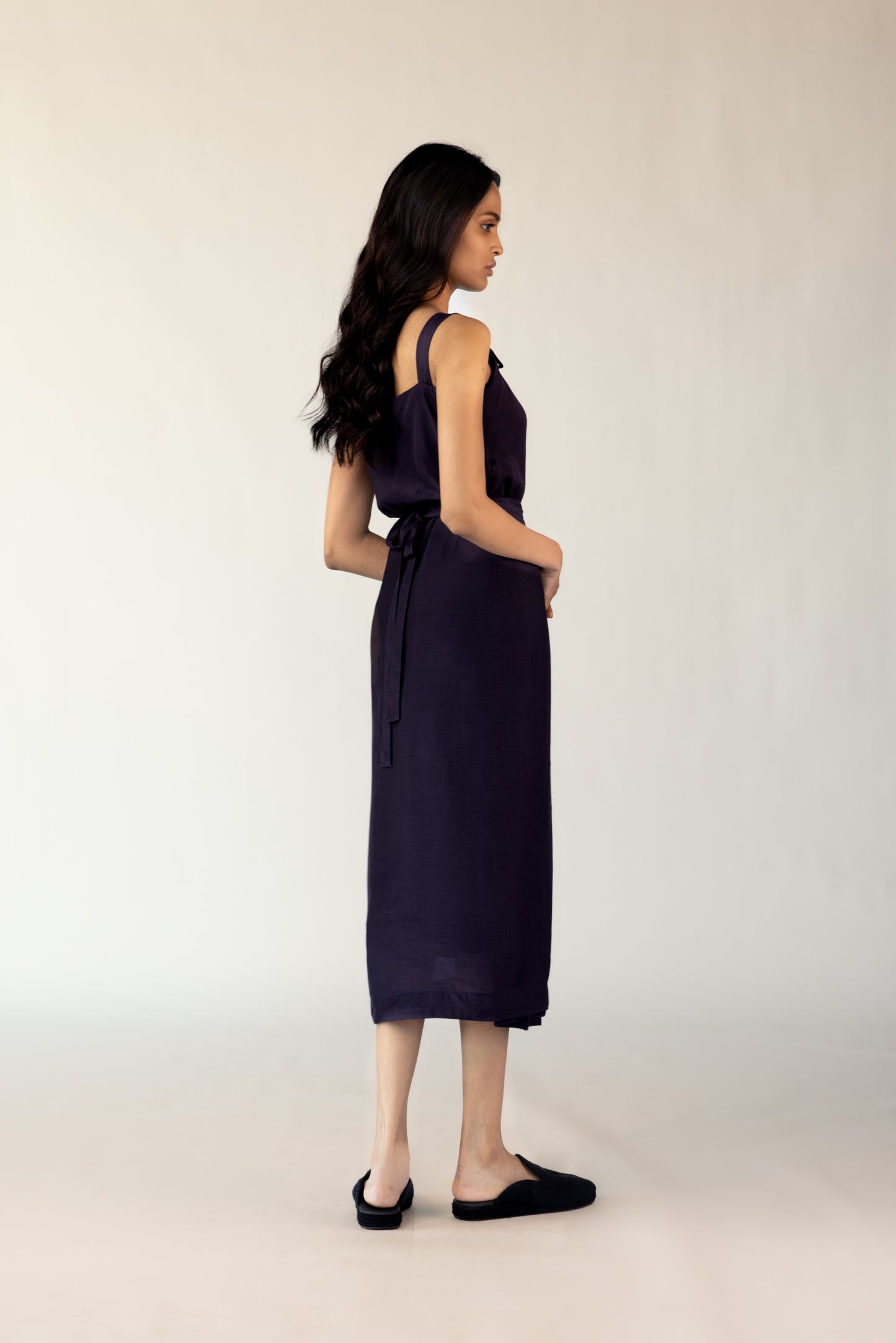 Violet Silk Wrap Dress