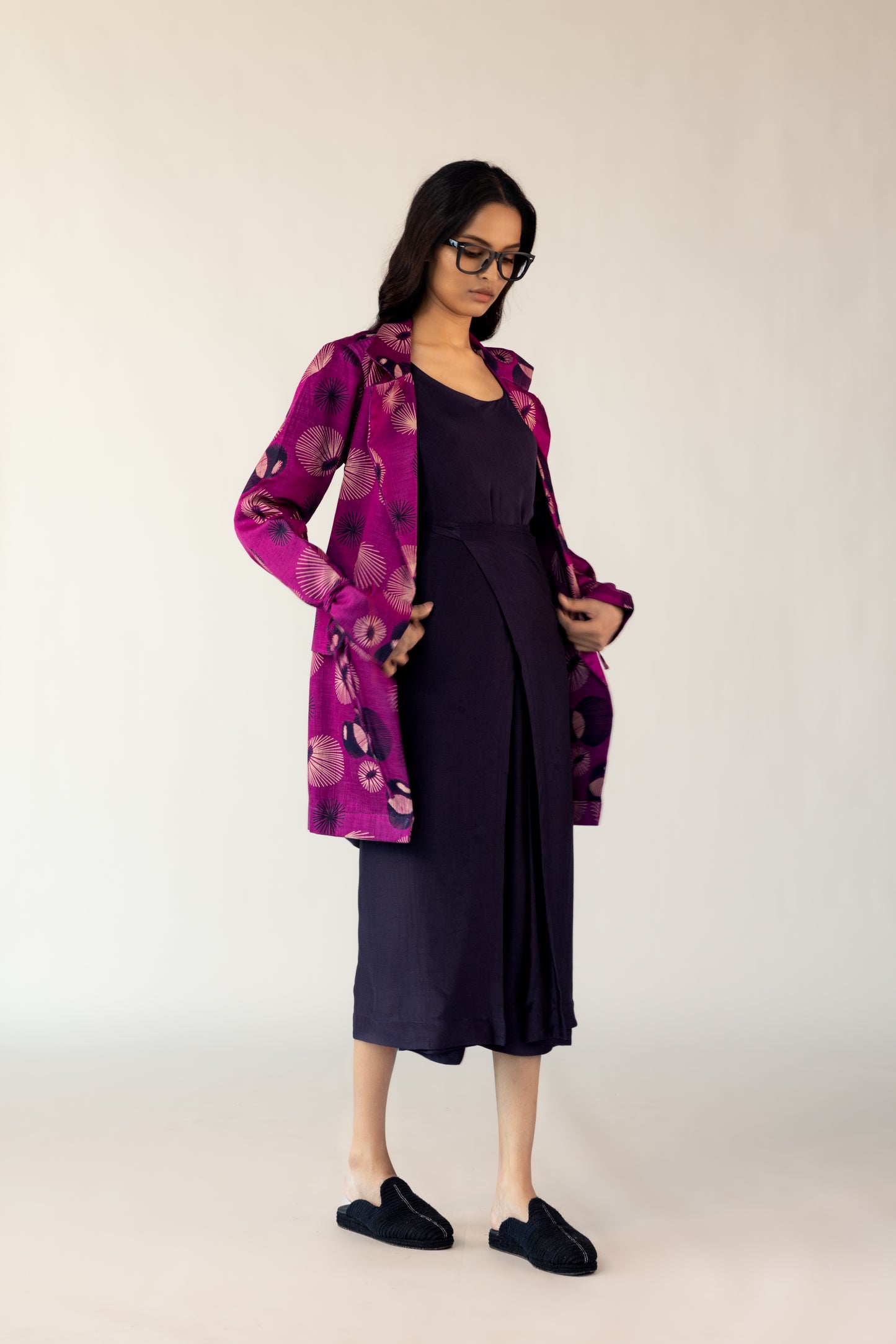 Violet Silk Wrap Dress