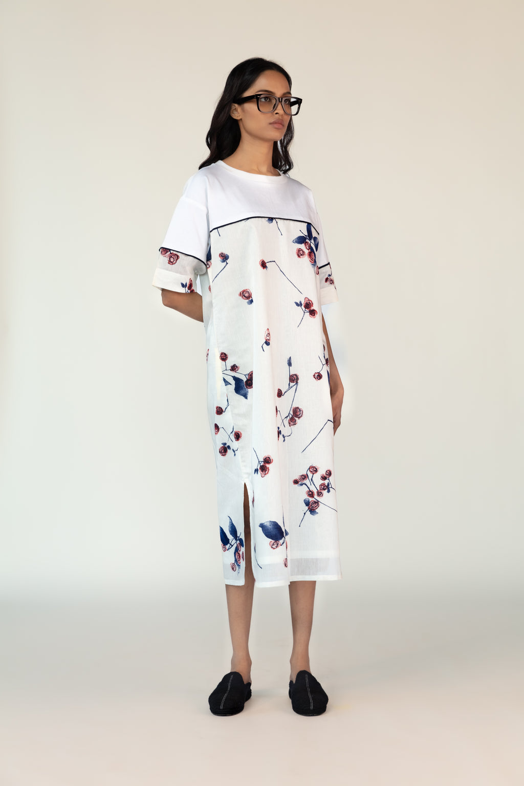 White Overlay Shift Dress Set-BENNCH