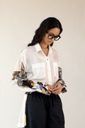 Patchwork Shirt Black Pants Set-BENNCH