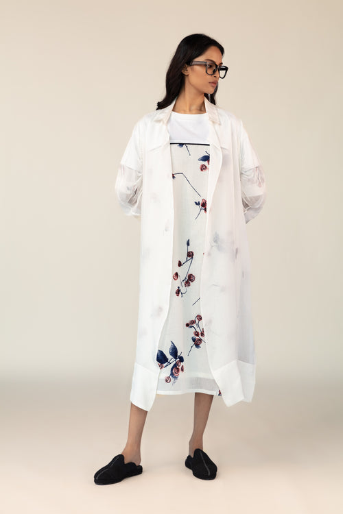 White Overlay Shift Dress Set-BENNCH
