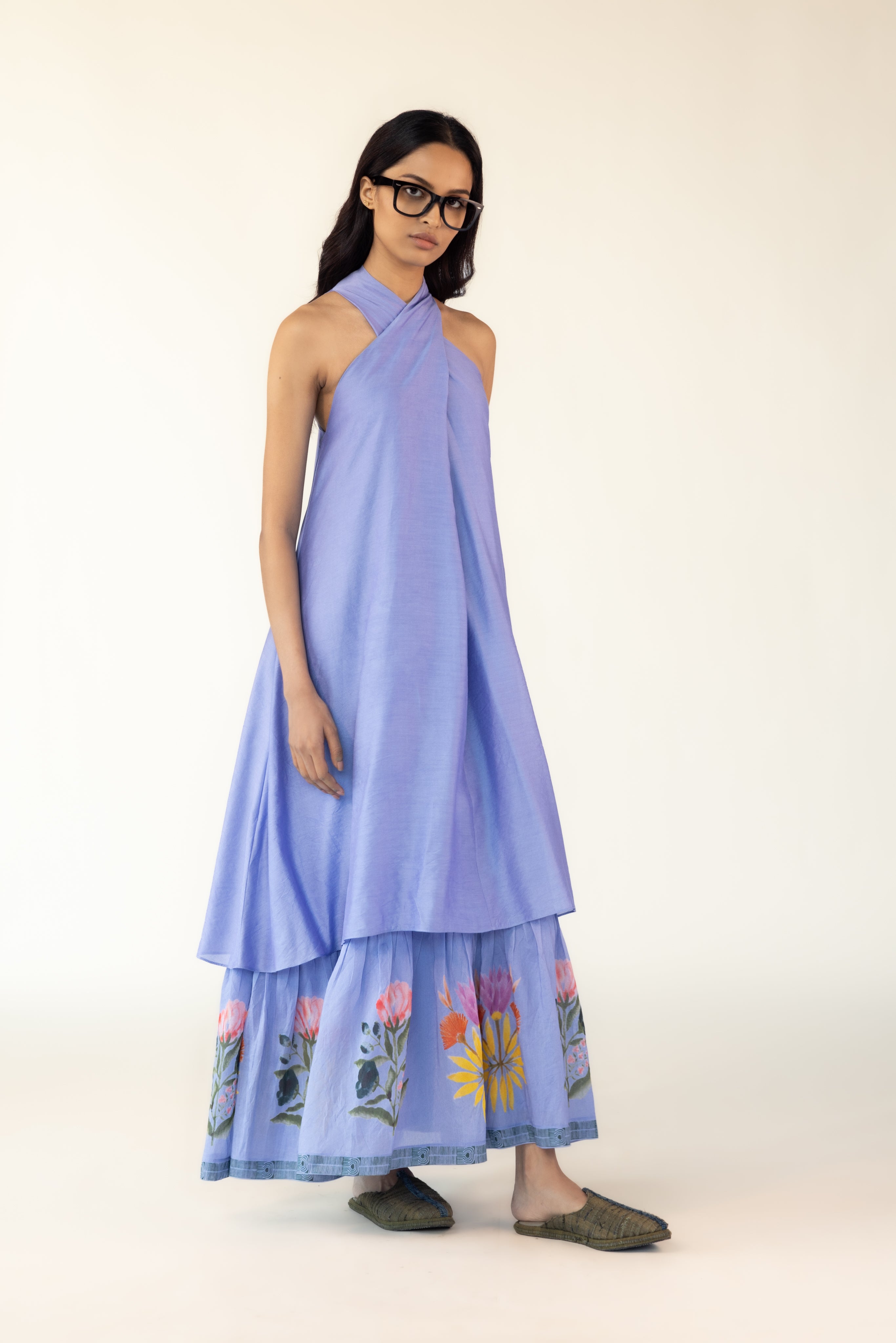 Blue Nordic Scarf Dress-BENNCH