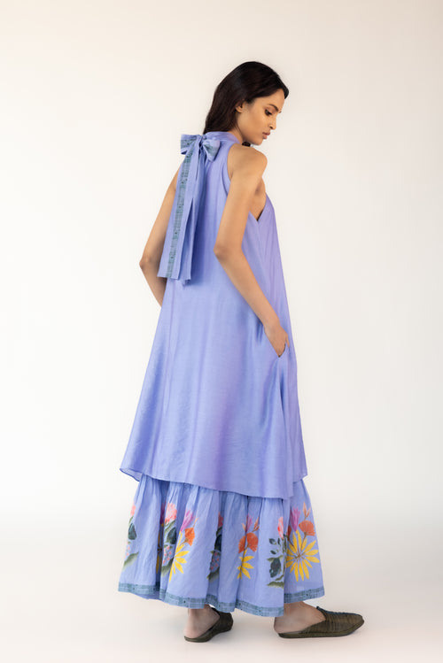 Blue Nordic Scarf Dress-BENNCH