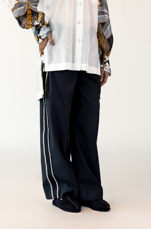 Black Cotton Work Pants-BENNCH